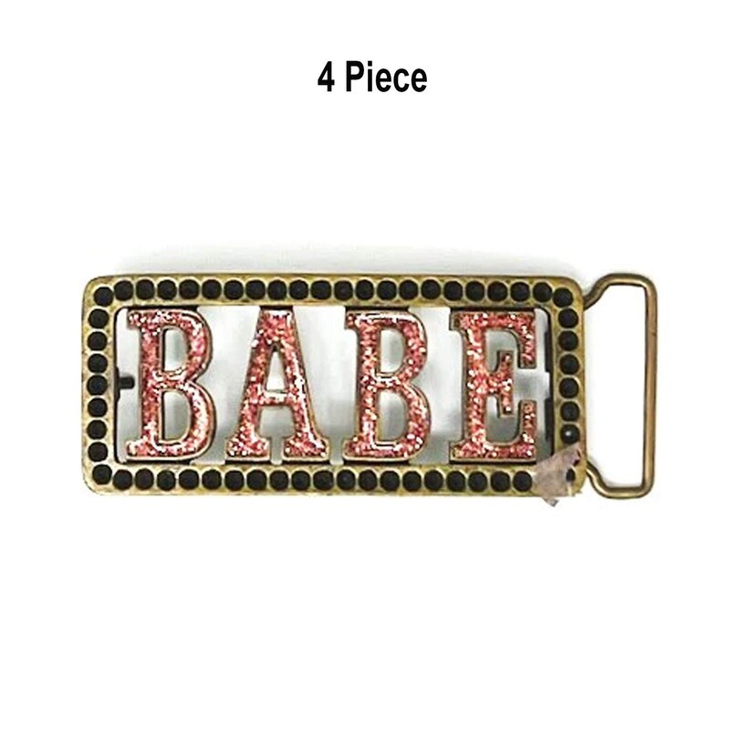 Belt Buckle glazed Colored Babe Rock Love 1 inch loop