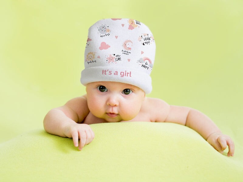 Craft Express 4 Pack Fleece Sublimation Baby Hats &#x2013; Soft White Beanie Blanks