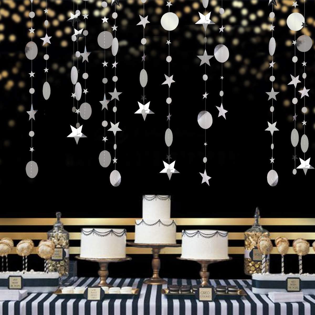 Silver Star Garland Party Decorations Twinkle