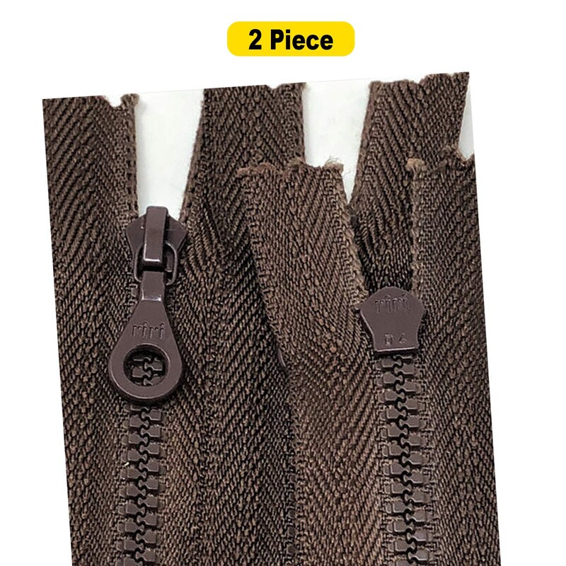 Deep Brown Molded Plastic Pocket Zipper D4 6 or 7 Inches Closed Bottom