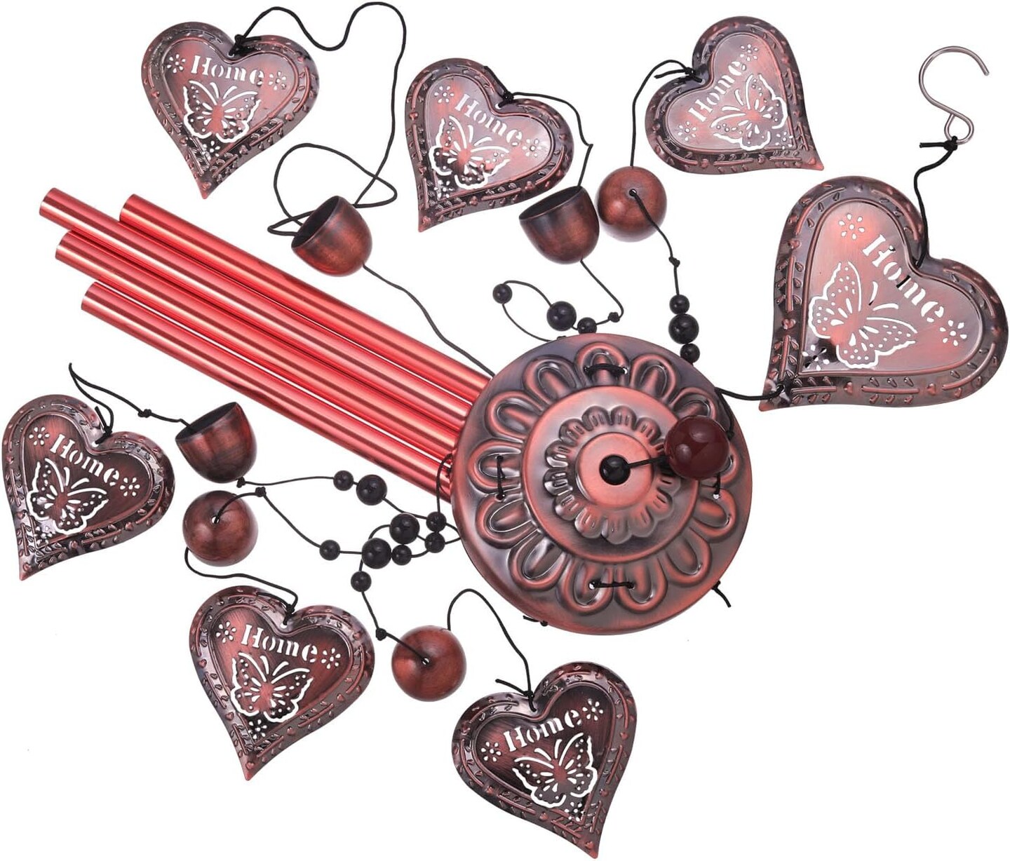 Loving Hearts Memorial Wind Chimes Outdoor/Indoor Decor - Mobile Romantic Wind Catcher, Heart Wind Bells, Blessing Windchimes Gifts for Mom, Home, Balcony, Yard, Park, Festival Garden Decoration