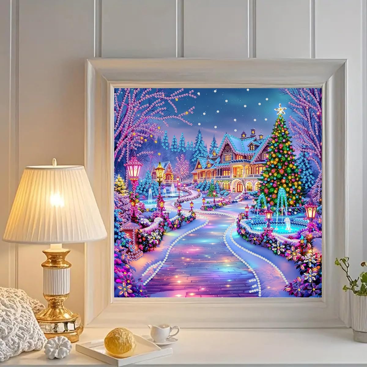 Christmas Town Diamond Painting Kit for Adults – 5D Special Shape