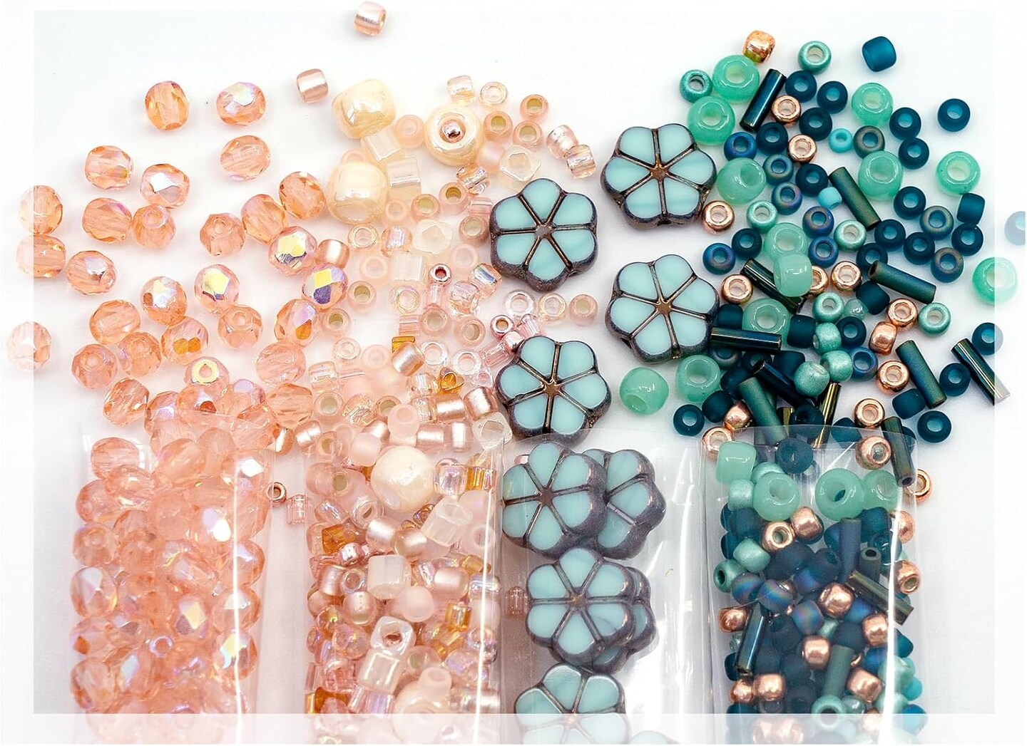 Czech Glass Beads and TOHO Seed Beads Jewelry Making Kit, Table