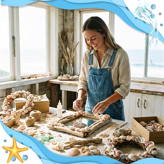 35PCS Mixed Large Natural Sea Shells Set, 35 Varieties 0.8–3.5