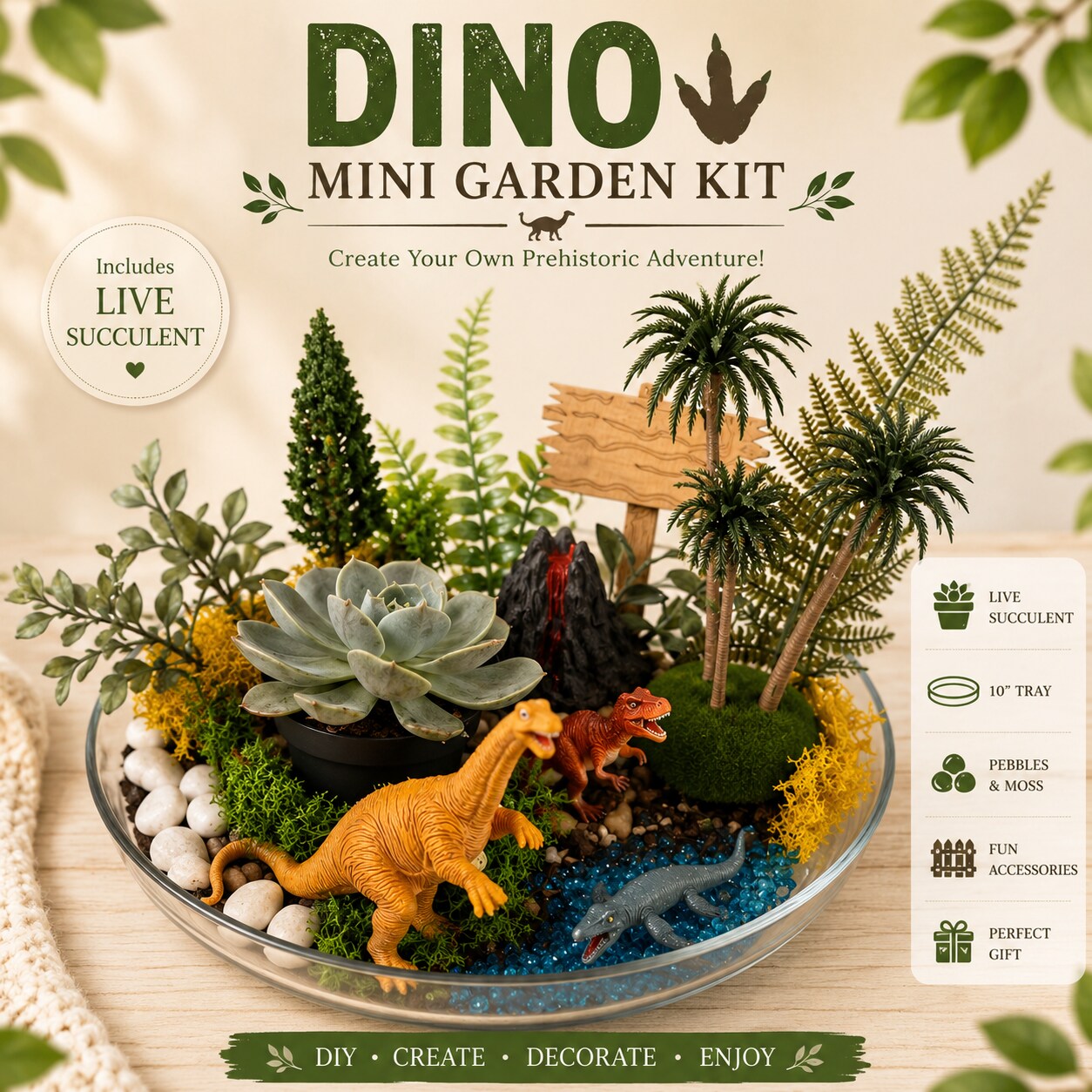Create Your Own Mini Garden Kit Live Succulent Included Fairy
