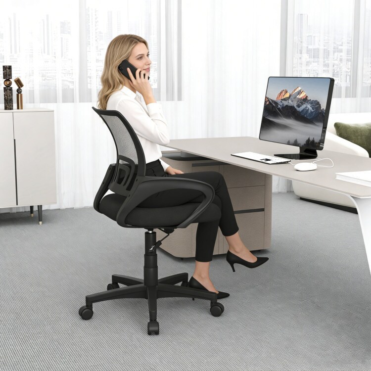 Ergonomic Office Chair Mid-Back Mesh Swivel Adjustable Seat Rolling 275 Lb Black