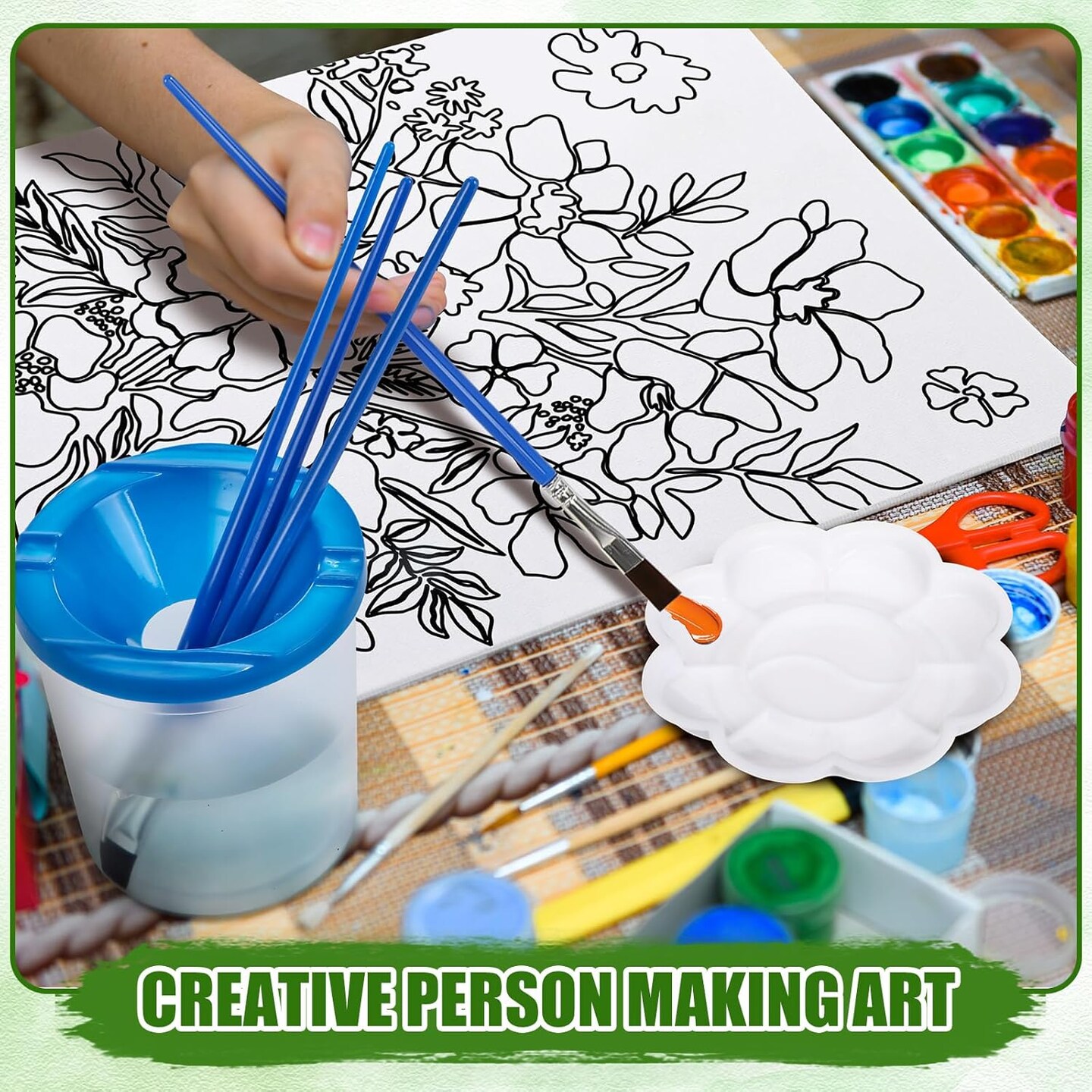 140 Pcs 20 Set Pre Drawn Canvas Kit for Painting Craft Sip and Paint Kit for Adults Pre Printed Canvas Painting Favor for Virtual DIY Birthday Gifts Adult&#x27;s Date Party