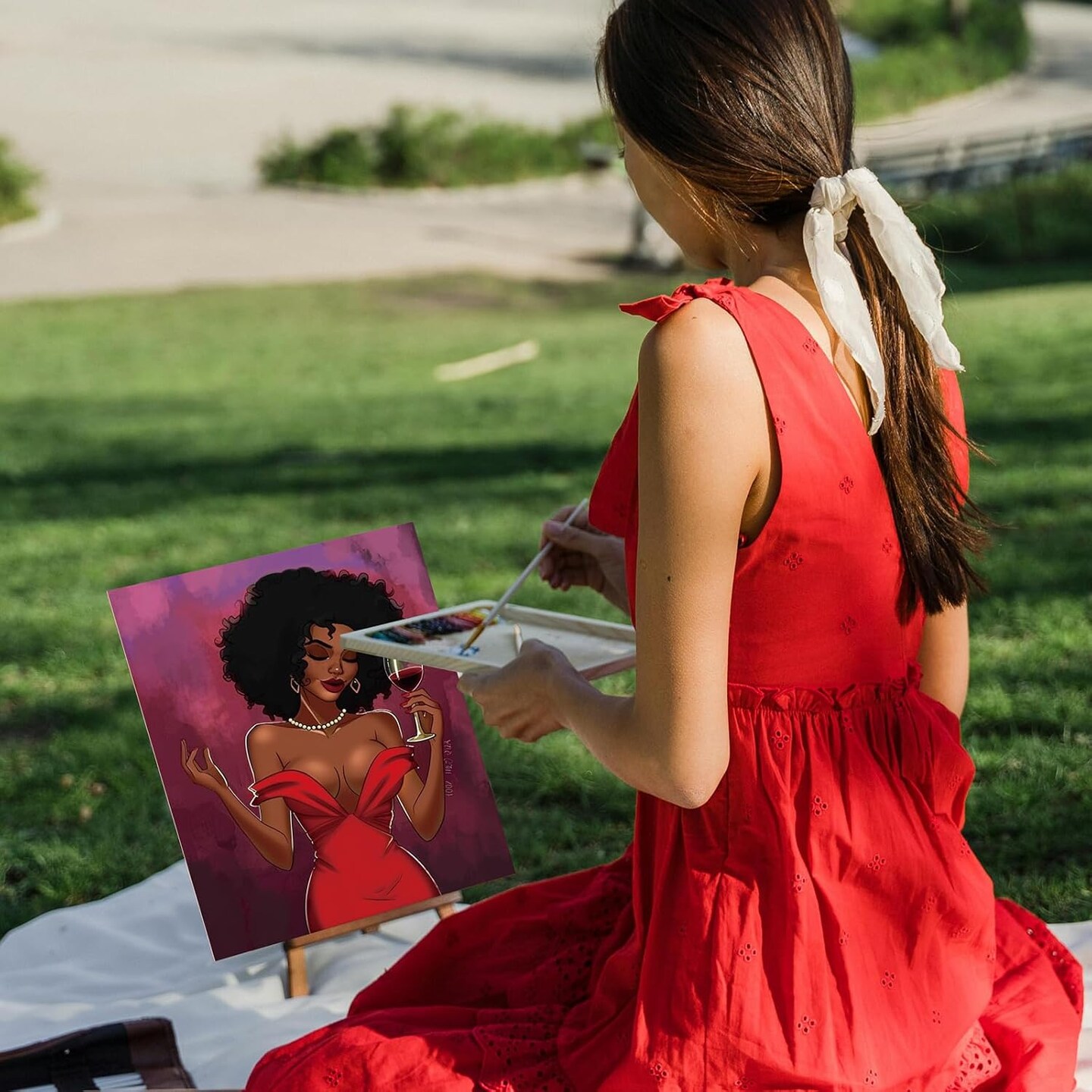 12 Pcs Pre Drawn Canvas for Painting for Adults Sip and Paint Party Kit Pre Printed Canvas Bulk for DIY Art Party Favors Adult's Date Night(Stylish Lady,8 x 10 Inch)