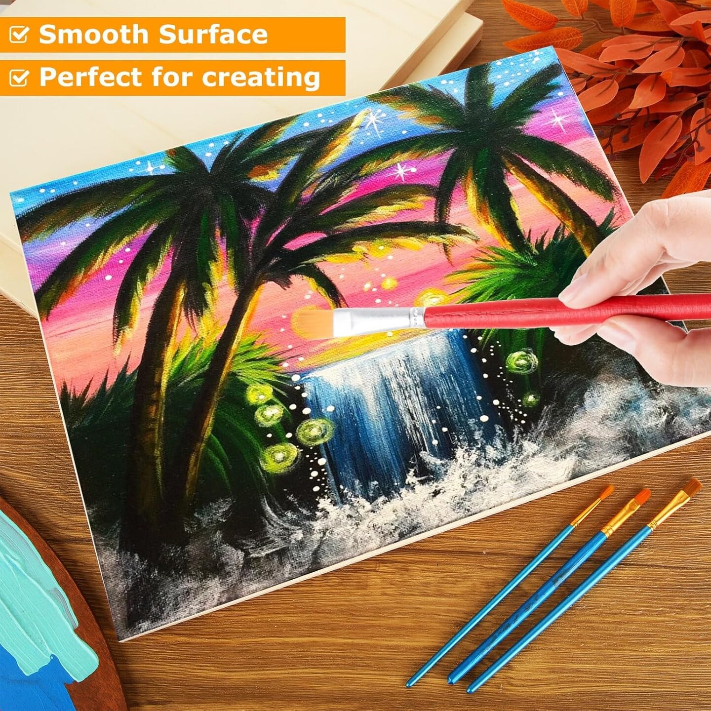 6 Pack Wood Panels for Painting 12 x 16 Inch Craft Wood Board Unfinished Wood Wooden Panel Boards for Painting, Pouring, Arts, Crafts, Paints and More