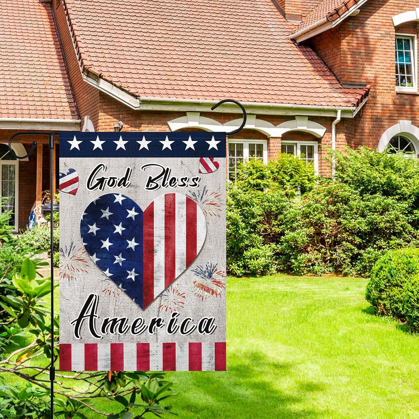 God Bless America Garden Flag Memorial Day Patriotic Garden Flags 12x18 Inch