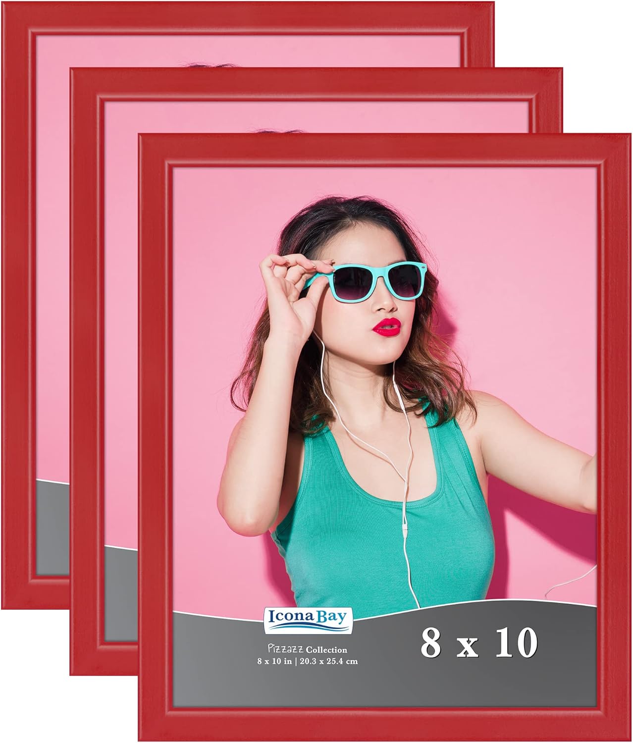 8x10 Picture Frames (Red, 3 Pack),