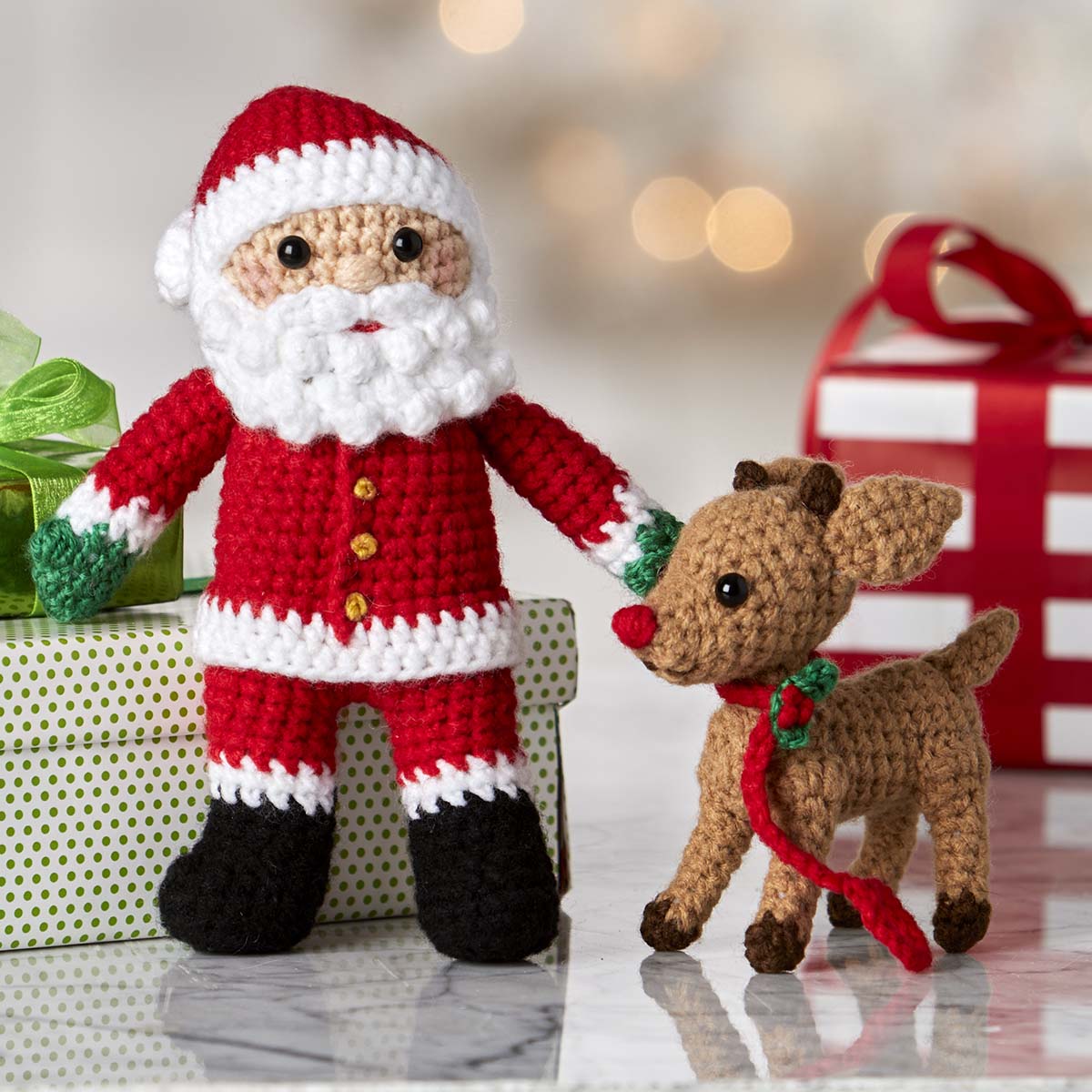 Herrschners  Santa&#x27;s Favorite Reindeer Crochet Kit