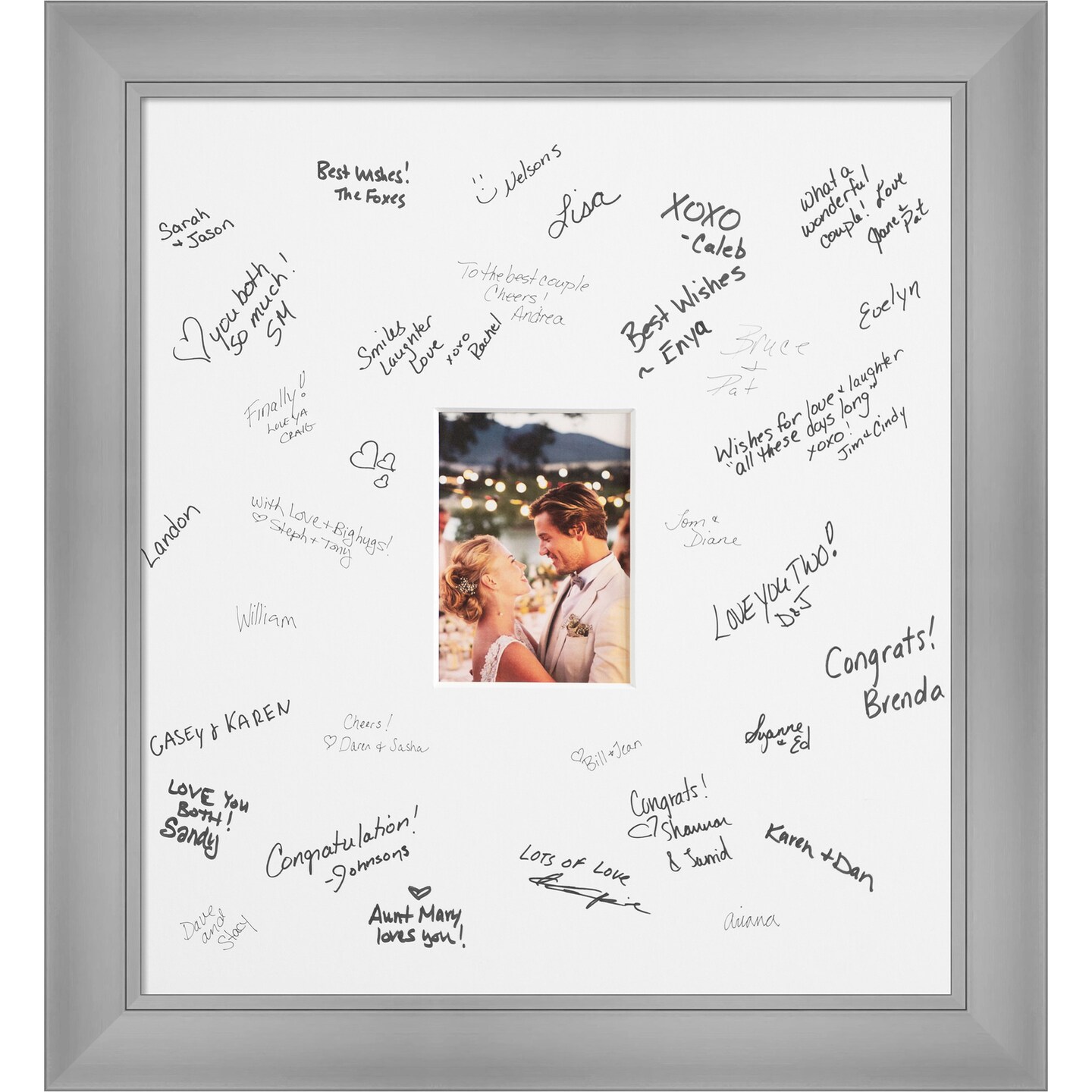 Flair Signature Mat Picture Frame, Photo Frame Wedding Guest Book Alternative, Autograph Picture Mat for Signature Board, Wedding Celebrations Graduations Support Encouragement or Retirement