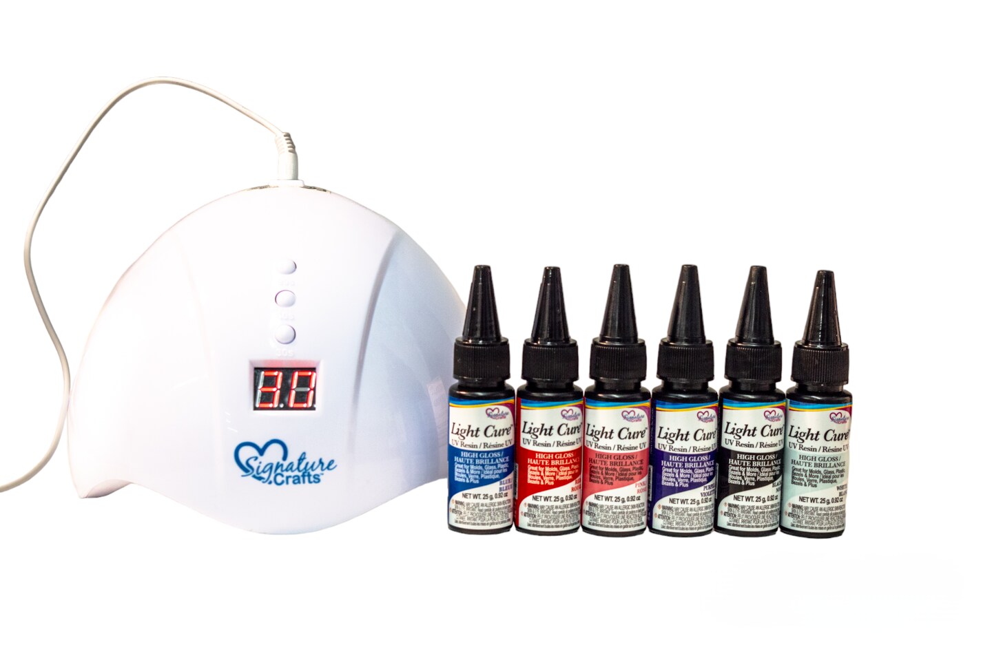 Signature Crafts Light Cure UV Resin 6 Colors &#x26; LED UV Lamp Kit