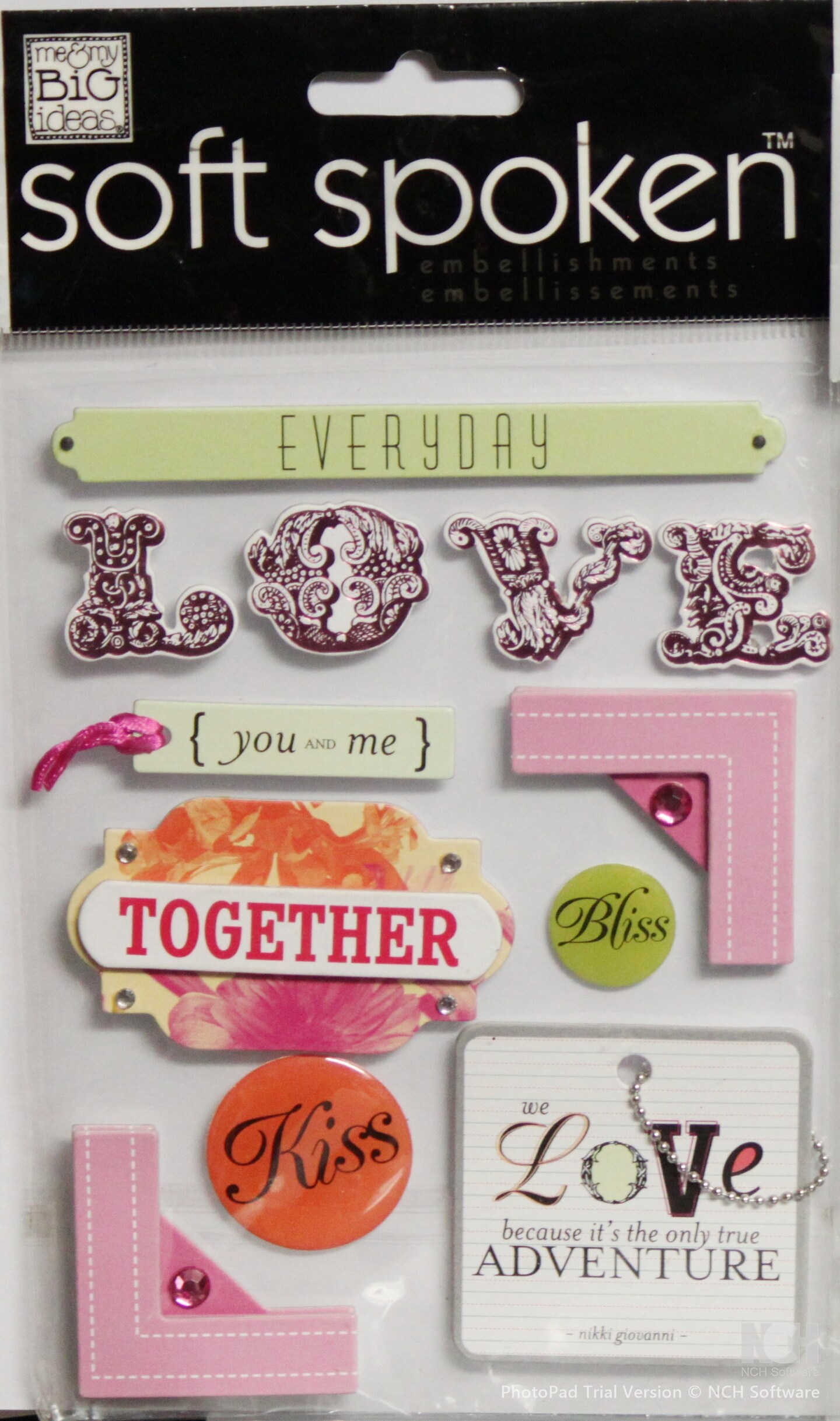 Me &#x26; My Big Ideas Soft Spoken Rachel&#x27;s Notebook-Love Dimensional Stickers
