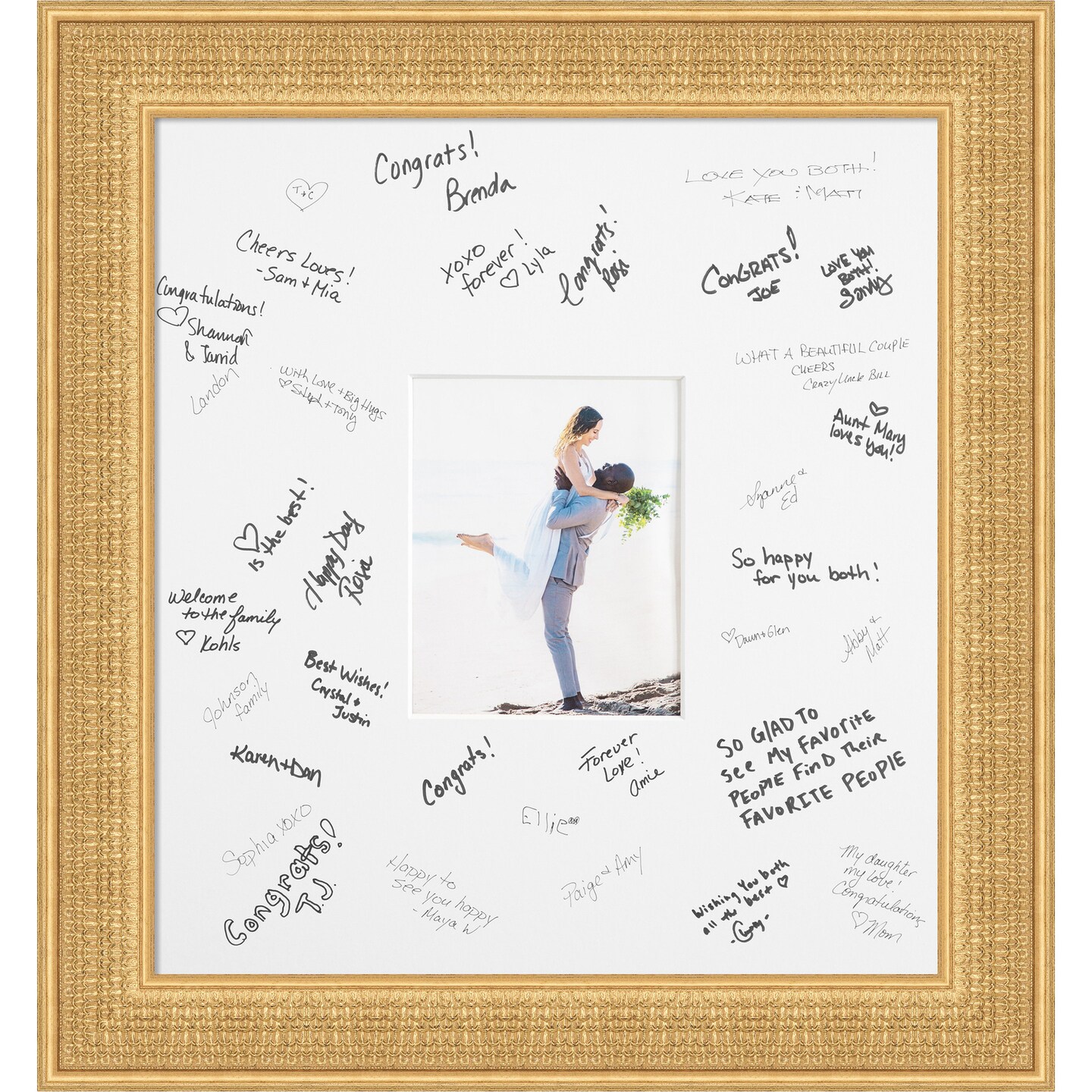 Trellis Signature Mat Picture Frame, Photo Frame Wedding Guest Book Alternative, Autograph Picture Mat for Signature Board, Wedding Celebrations Graduations Support Encouragement or Retirement