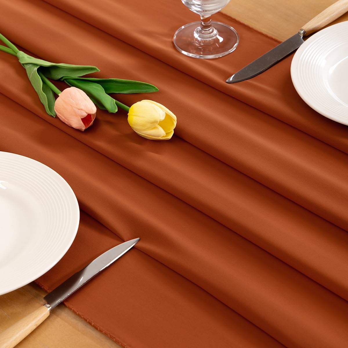 10ft Terracotta Chiffon Table Runner 29x120 Inches Wedding Runner