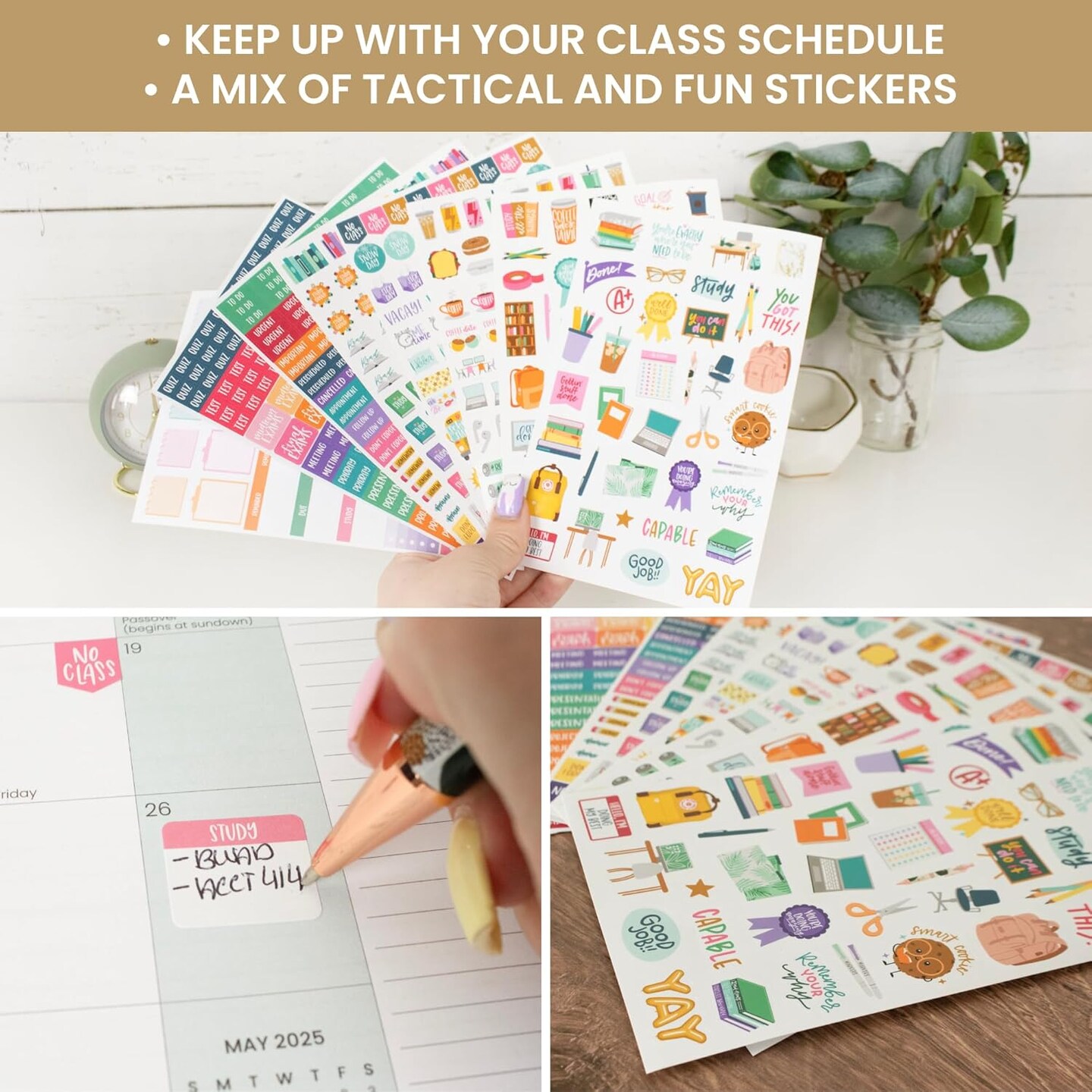 Student Planner Stickers - 8 Sheets / 672 Stickers