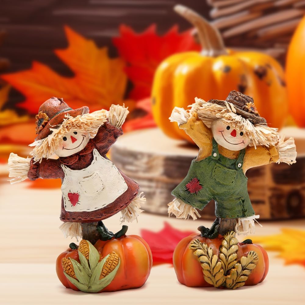 Thanksgiving Pumpkin Scarecrow Figurines