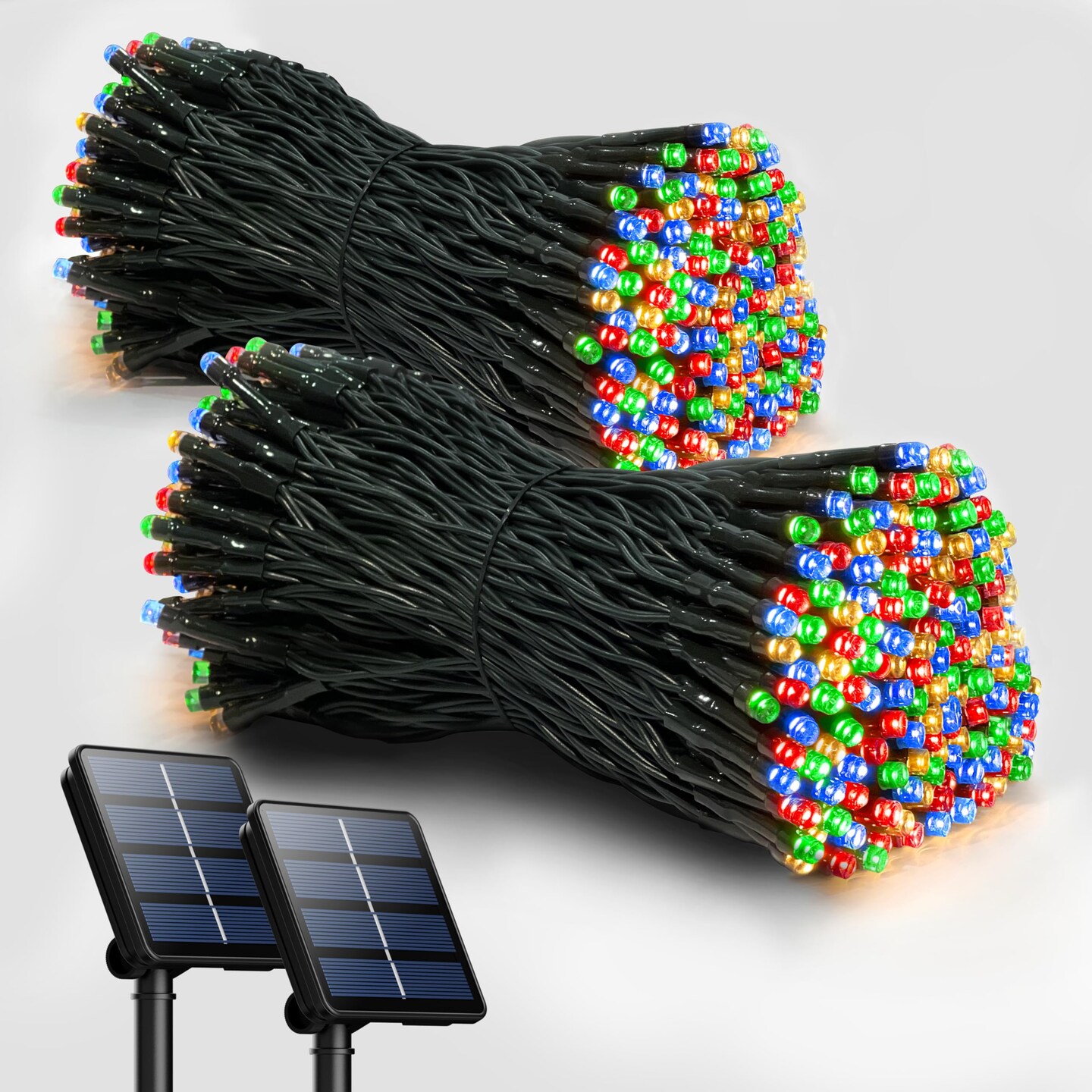 2 Pack Solar String Lights Outdoor, 200 LED Extra-Long 72FT Solar Powered Lights with 8 Lighting Modes, Waterproof Outdoor Lighting Decoration for Garden, Patio, Balcony, Xmas, Wedding, Party