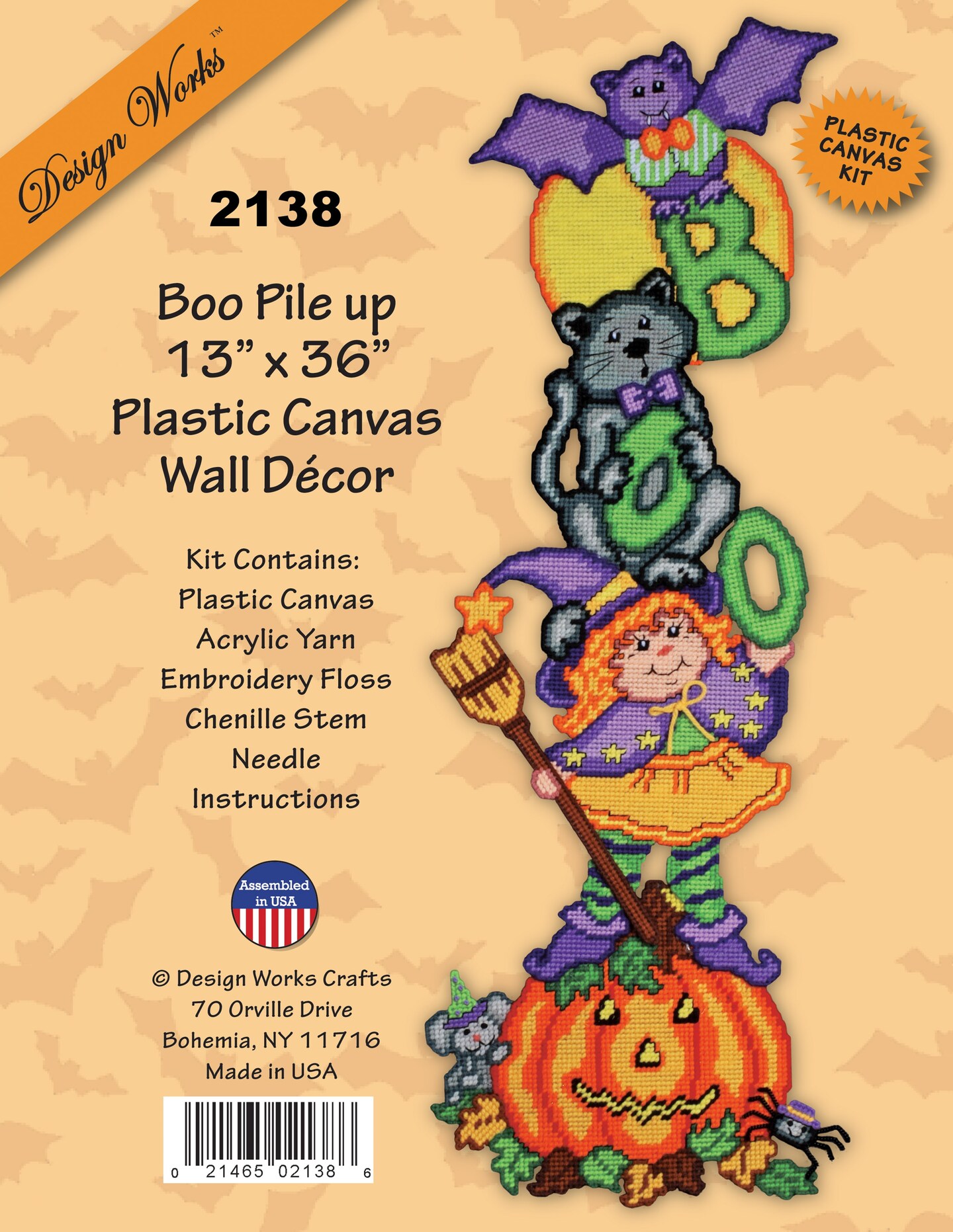 Design Works Plastic Canvas Wall Decor Kit-Boo Pile-Up