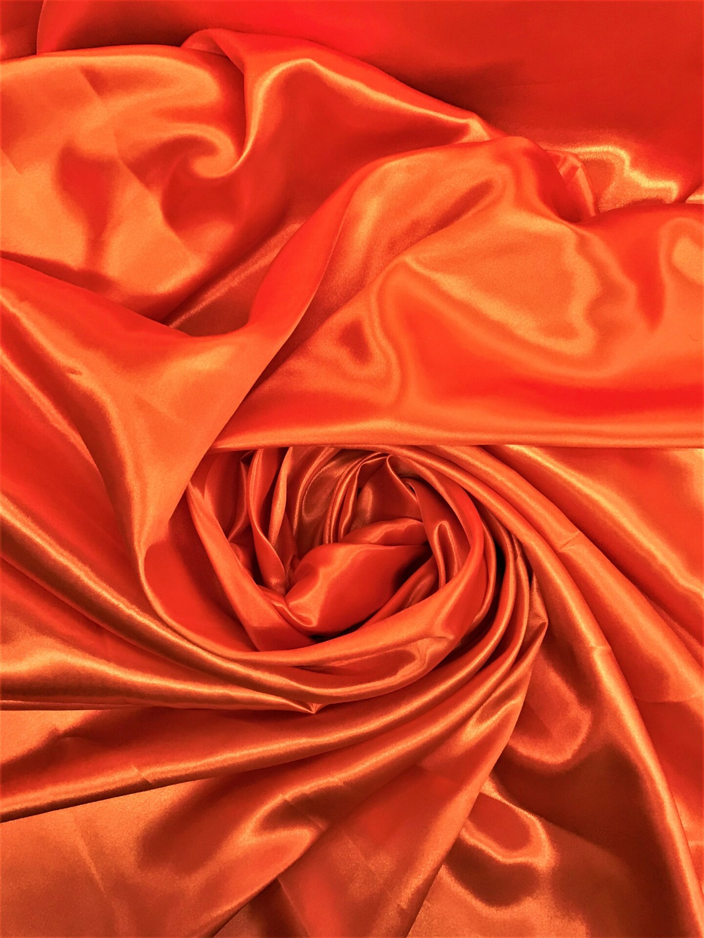 1 Yard Vibrant Orange Medium Satin Fabric Polyester Lightweight Sheen 58″-60″ wide