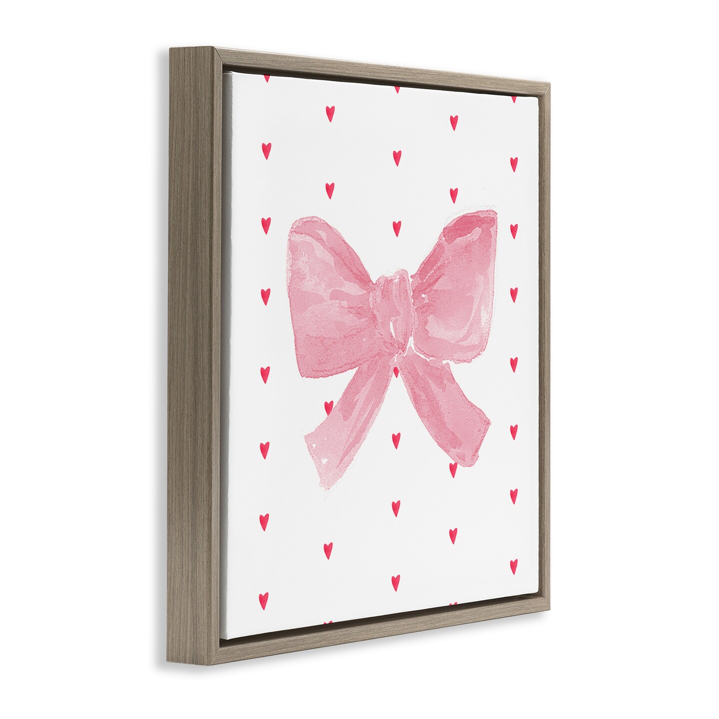 Stupell Industries Pink Bow on Hearts Floating Frame, design by Lucille Price