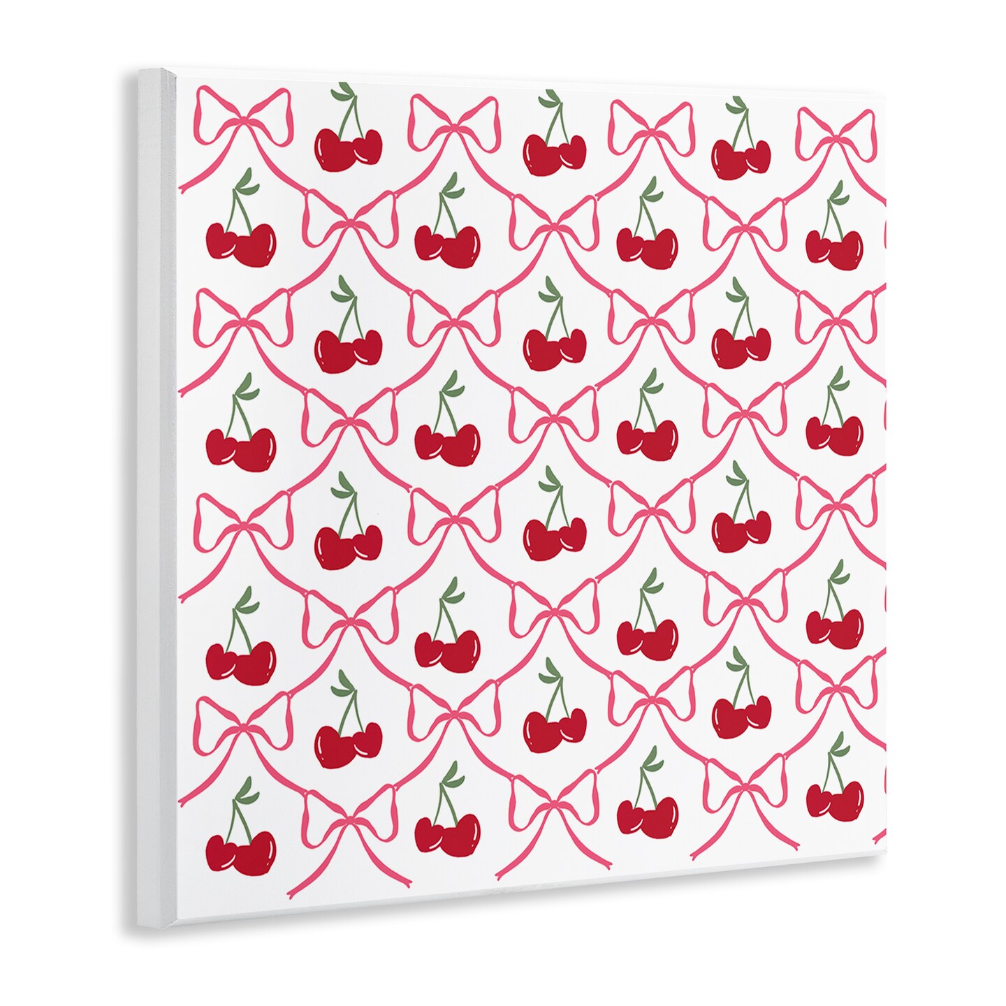 Stupell Industries Cute Cherries & Bows Pattern Wall Plaque, design by Lucille Price