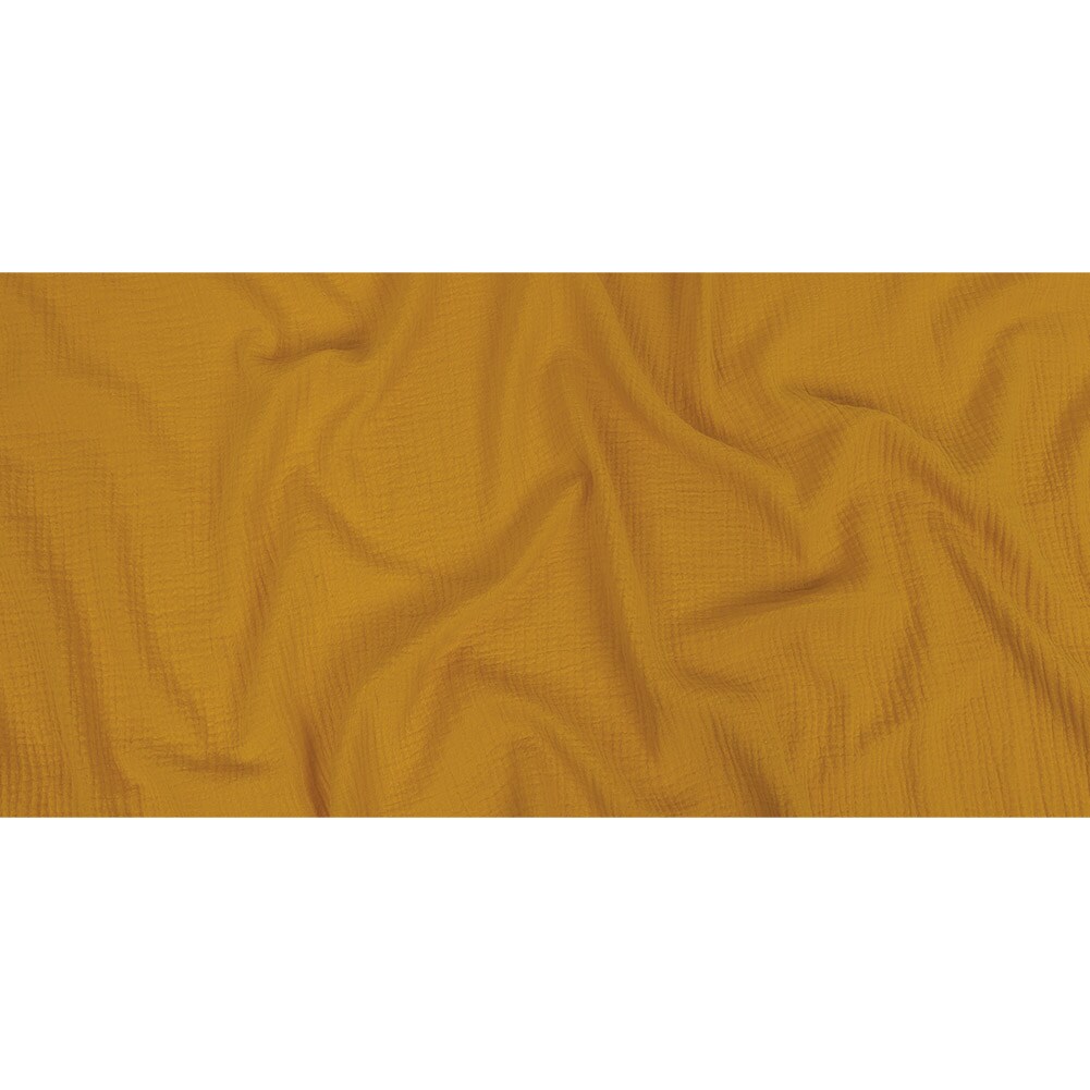 1 Yard Gamboge Double Cotton Gauze Fabric Lightweight Soft Breathable Apparel Material 50 inch Width