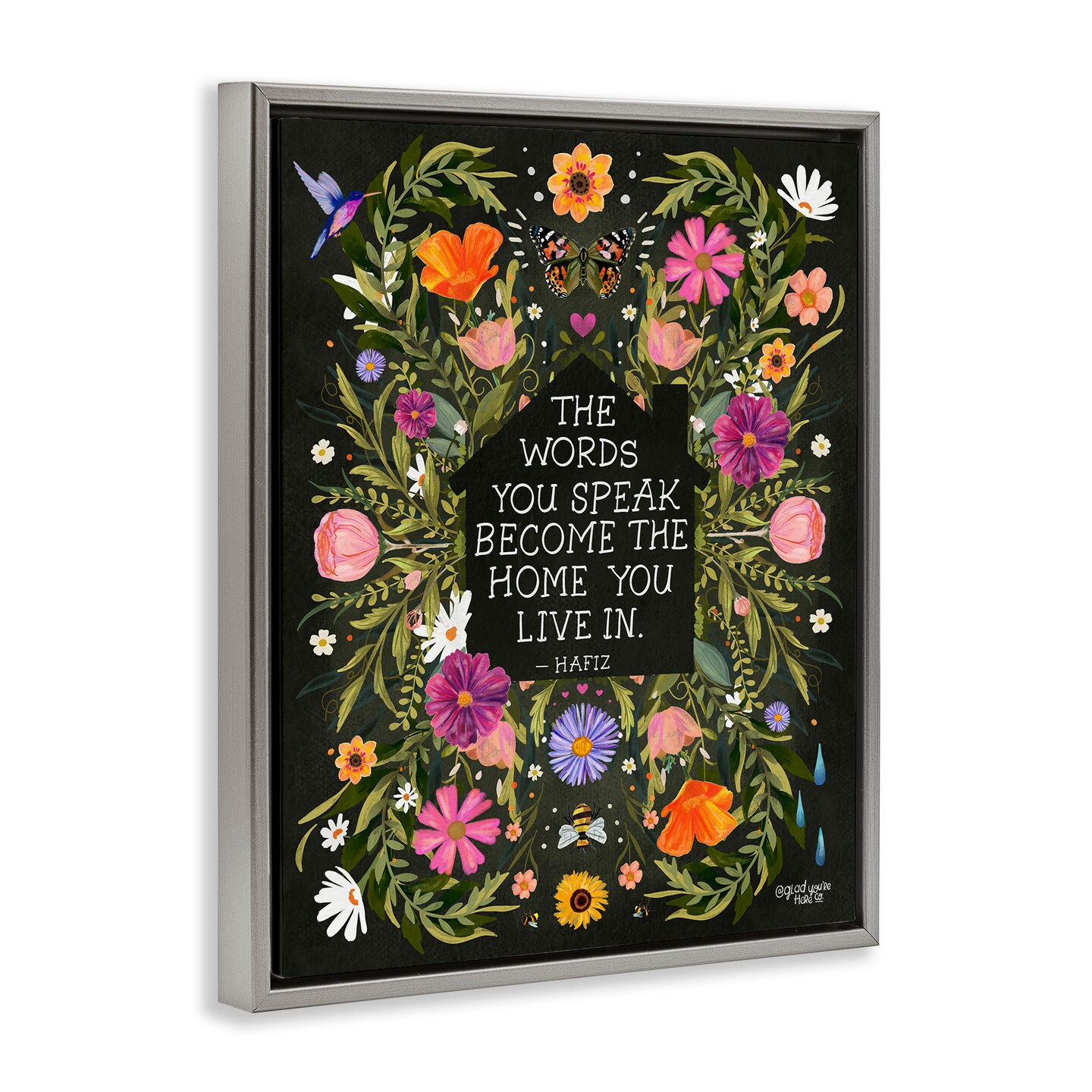 Stupell Industries Words You Speak Floral Quote Floating Frame