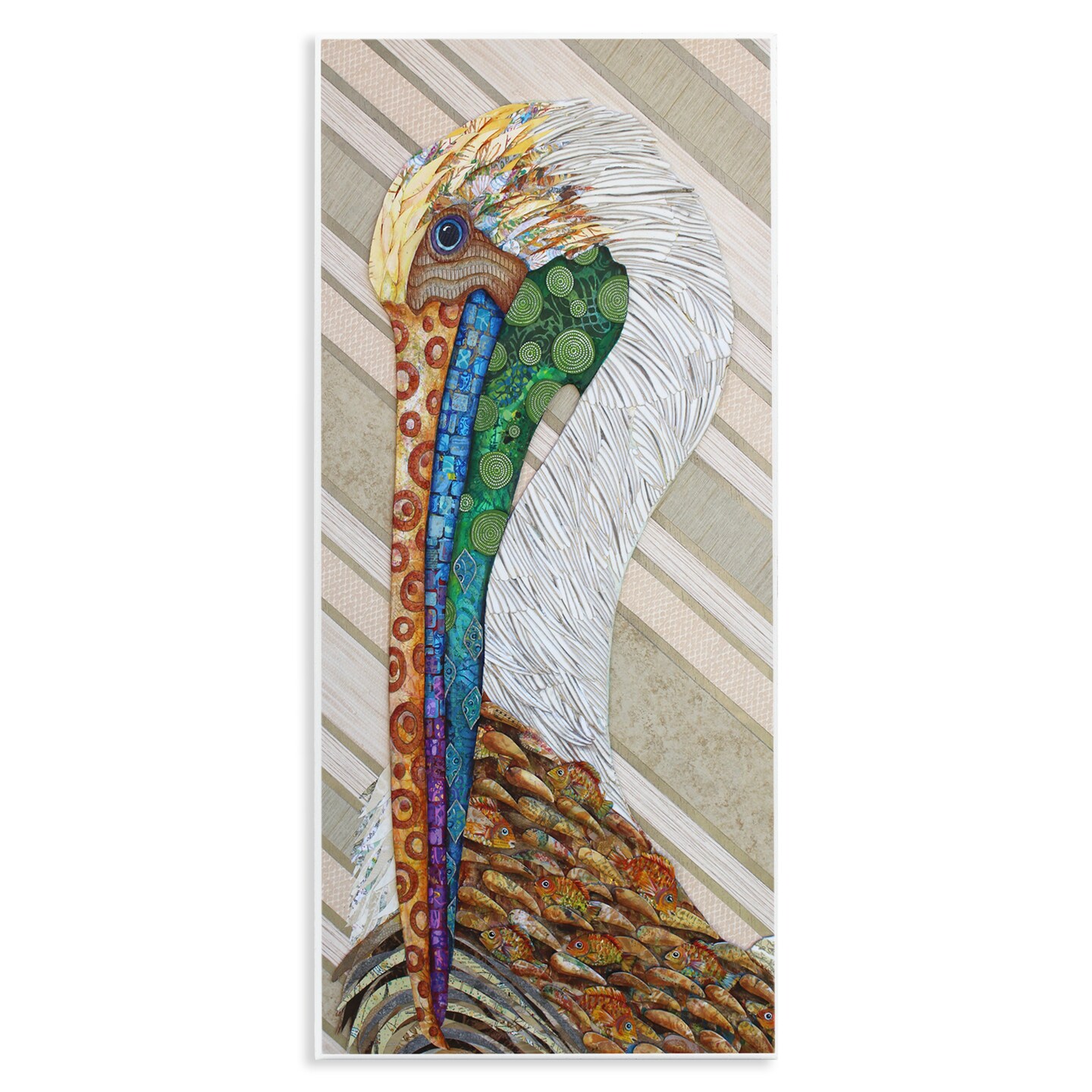 Stupell Industries Wild And Free Collaged Pelican Wall Plaque, design by Lisa Morales