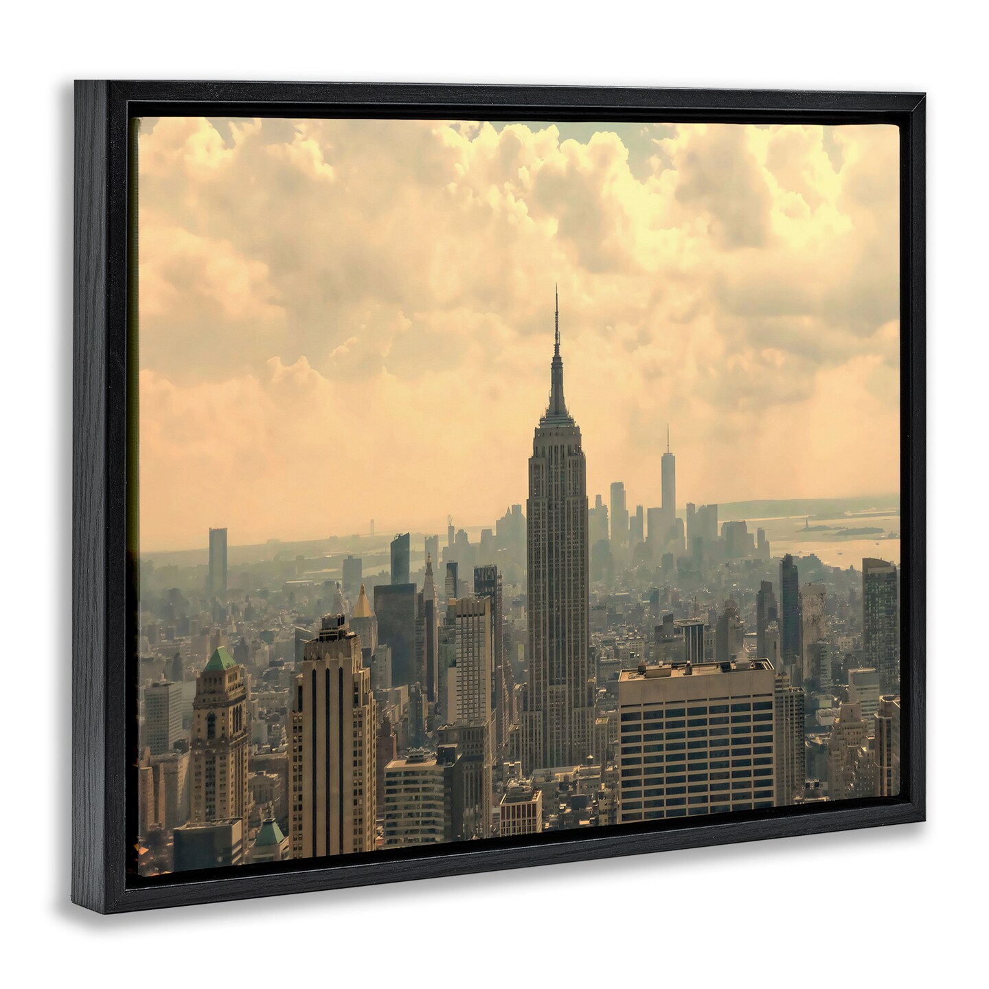 Stupell Industries NYC Skyline with Clouds Floating Frame, design by LSR Creative Studio