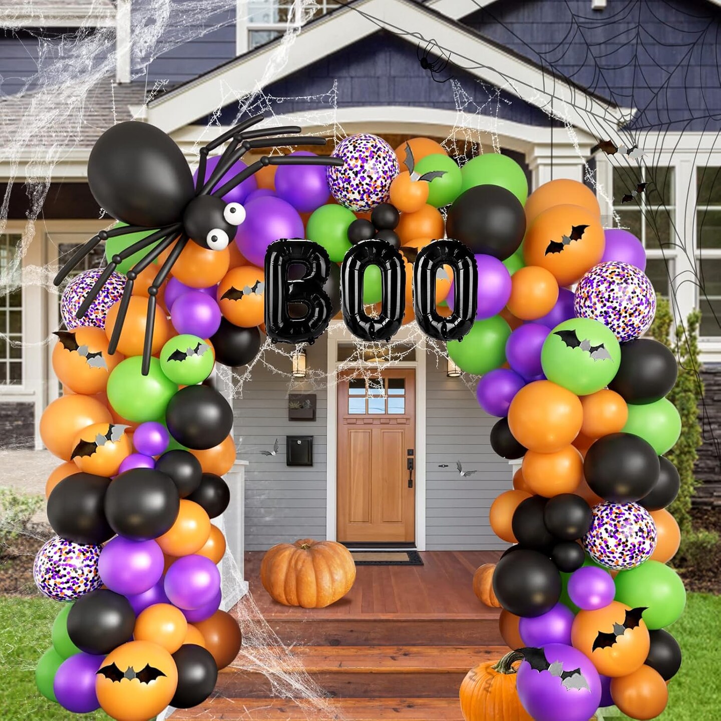 Halloween Balloons Garland Arch Kit with Boo Foil Balloon