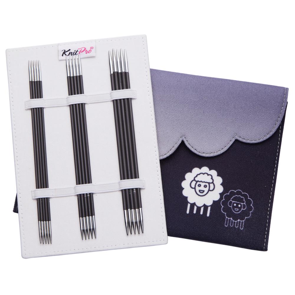 KnitPro Karbonz Starter 6&#x22; Double Pointed Knitting Needle Set of 5 - Sizes US 0, 1.5, 2.5, 4, 6