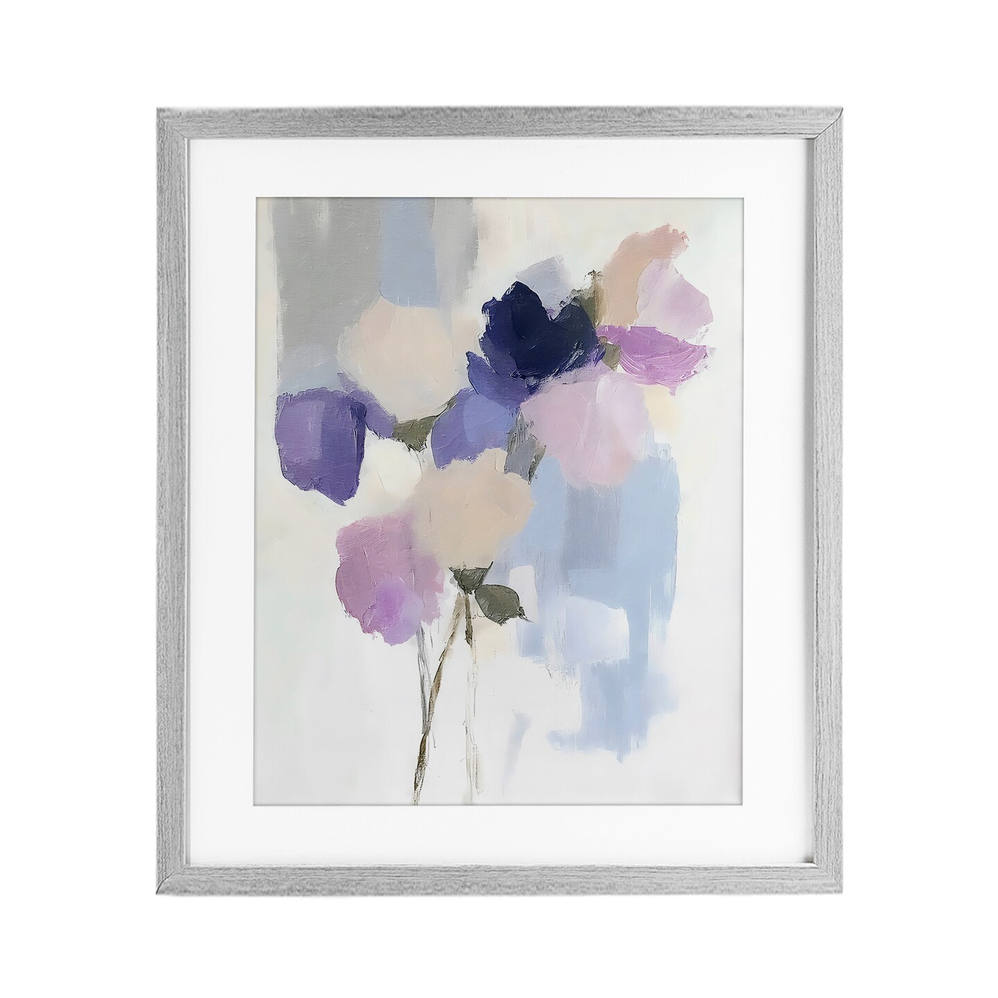 Stupell Industries Lavender Haze Abstract Florals Framed Print Under Glass, design by Riley B