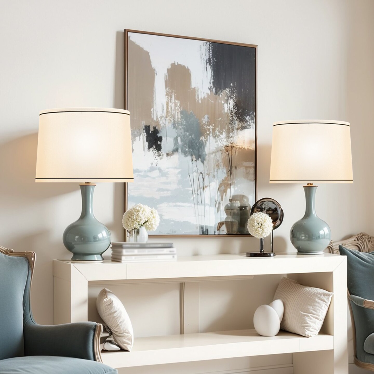 Medium Drum Lamp Shades Linen Replacement for Table Floor Pendant Lamps