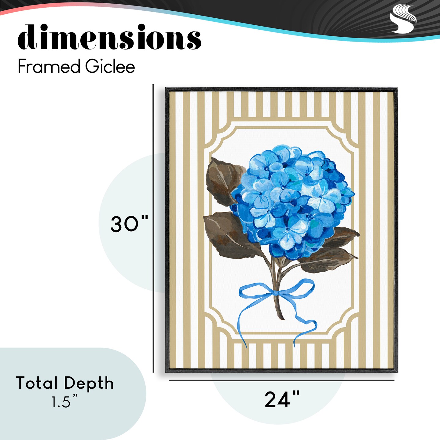 Stupell Industries Hydrangea Bundle with Bow Framed Giclee, design by Adonna Ebrahimi
