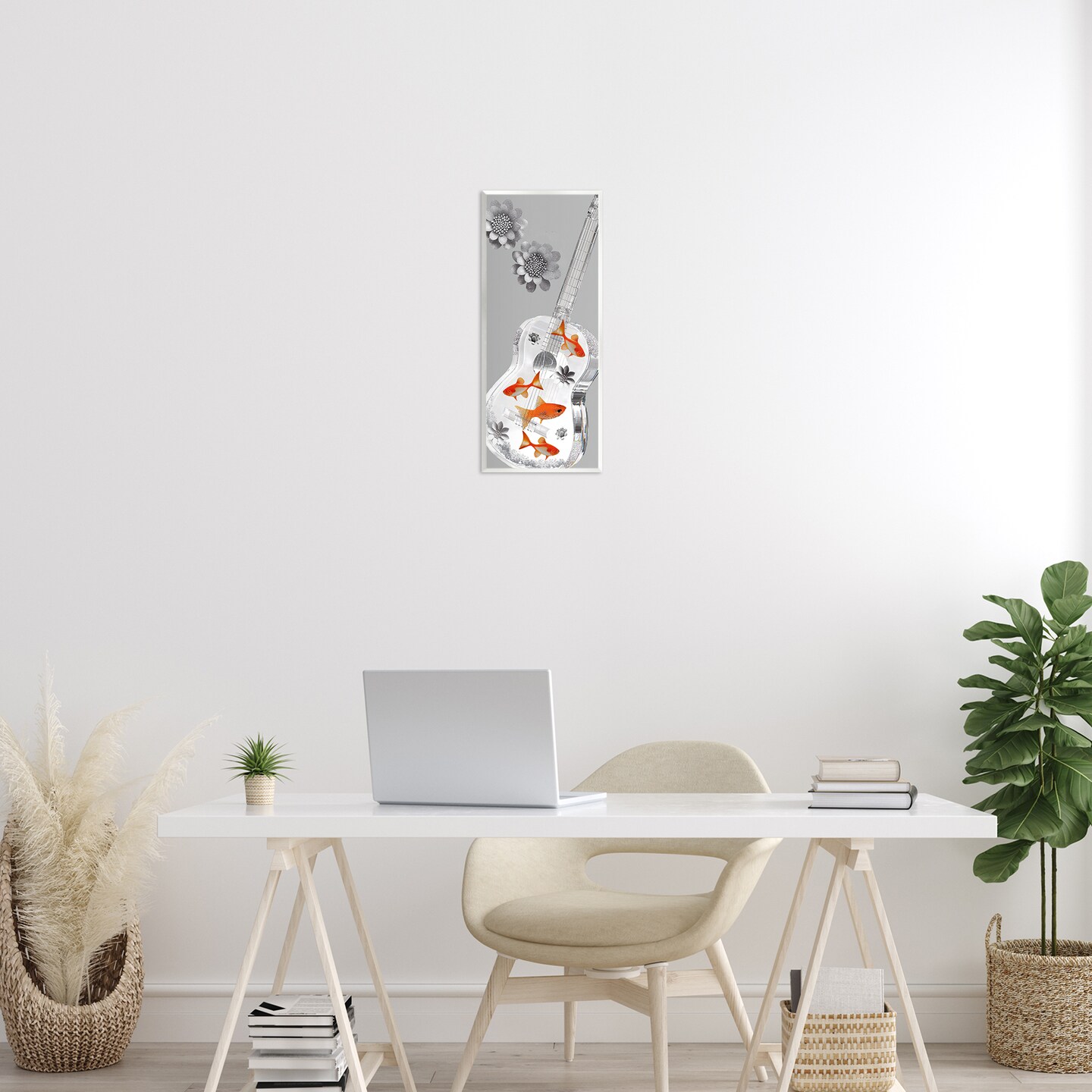 Stupell Industries Sparkle Fish Guitar and Flowers Wall Plaque, design by Sasha