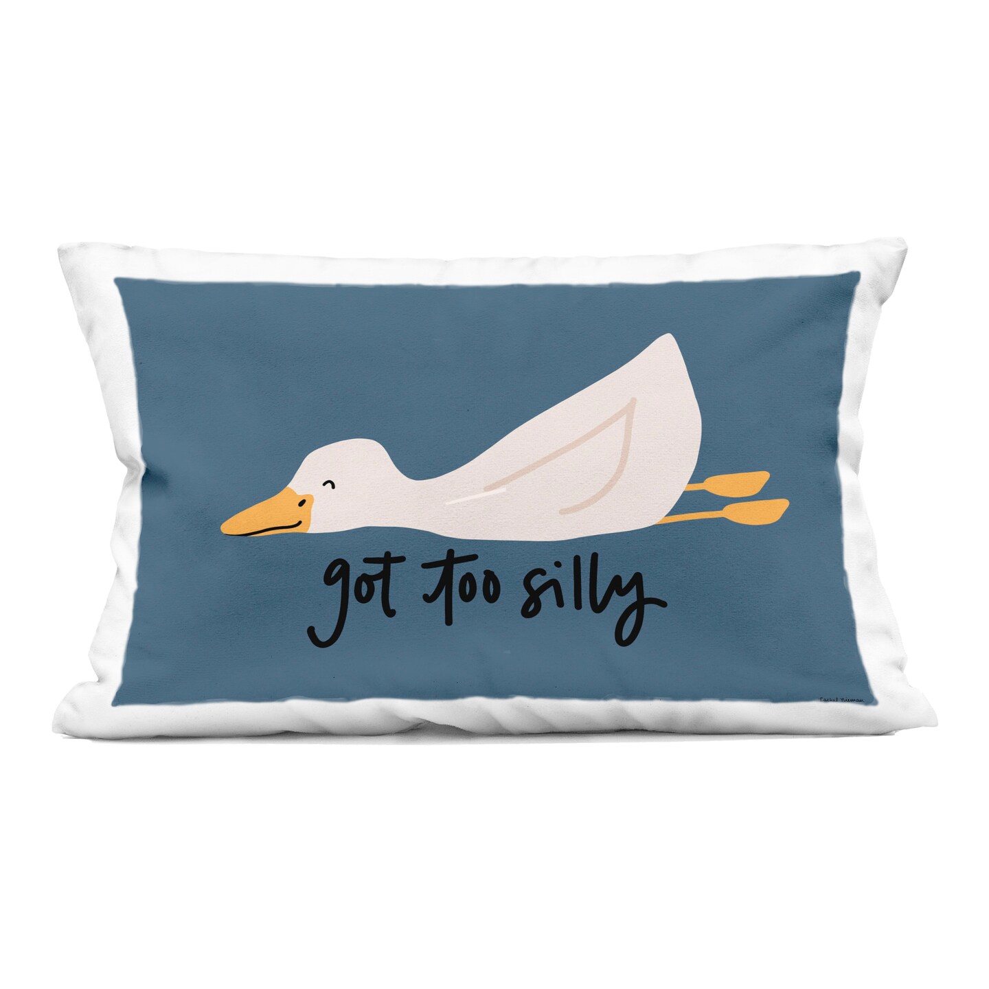 Stupell Industries Got Too Silly Duck Decorative Printed Throw Pillow, design by Rachel Nieman, 14 x 7 x 20