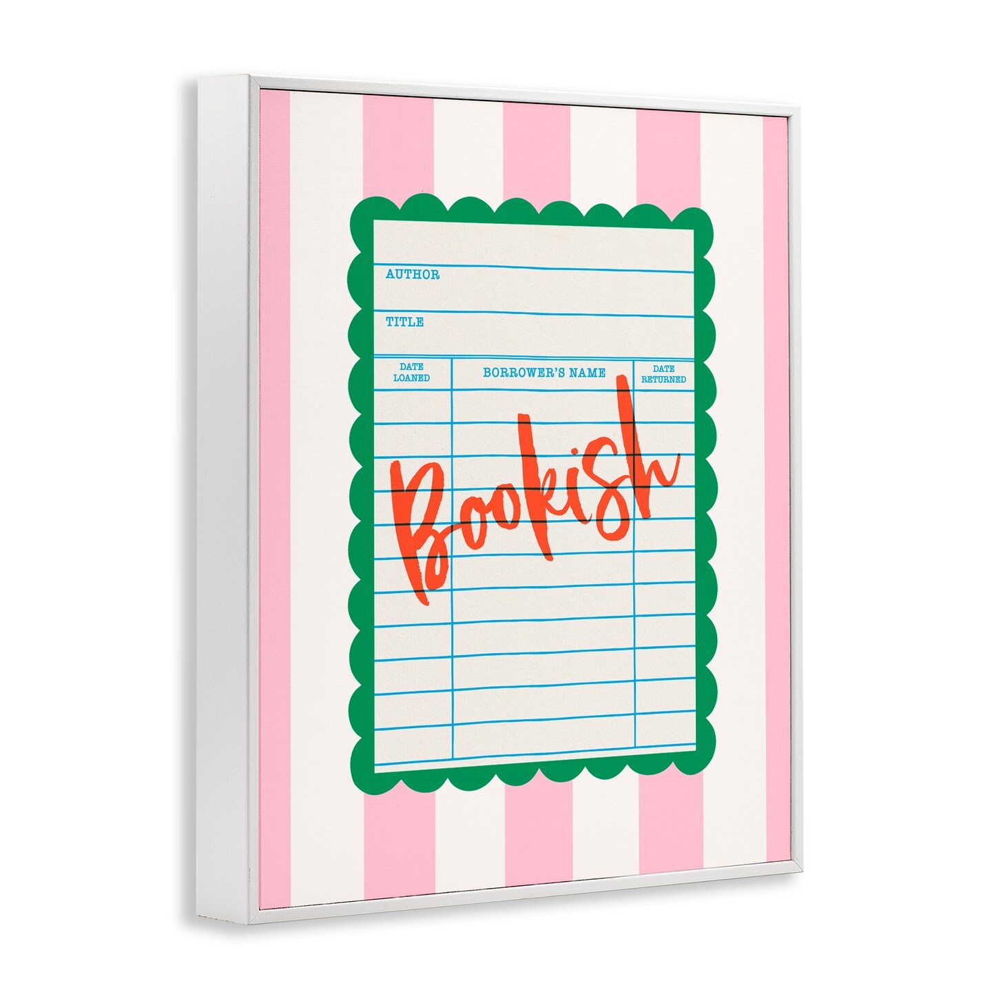 Stupell Industries Bookish Reader Library Card Framed Giclee, design by Nadia Hassan