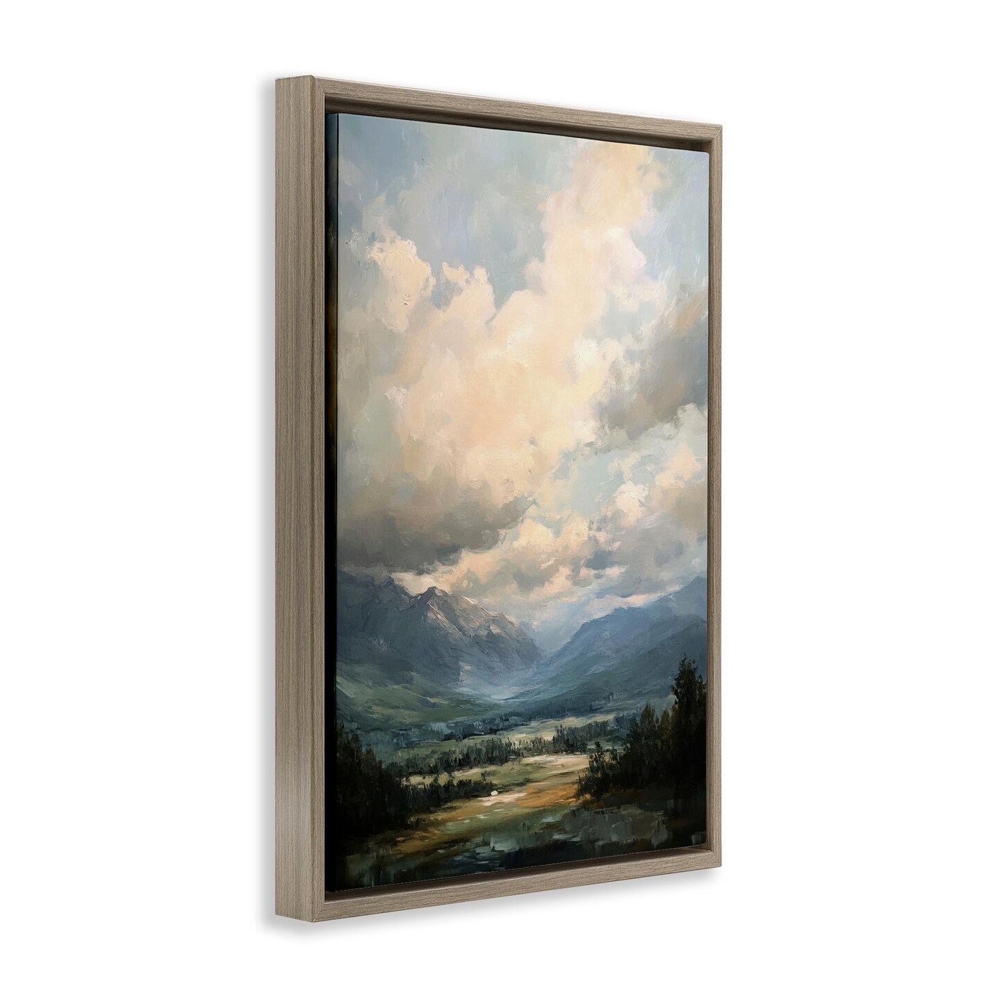 Stupell Industries Split Heavens Cloudy Meadow Floating Frame, design by Petal Prints Design
