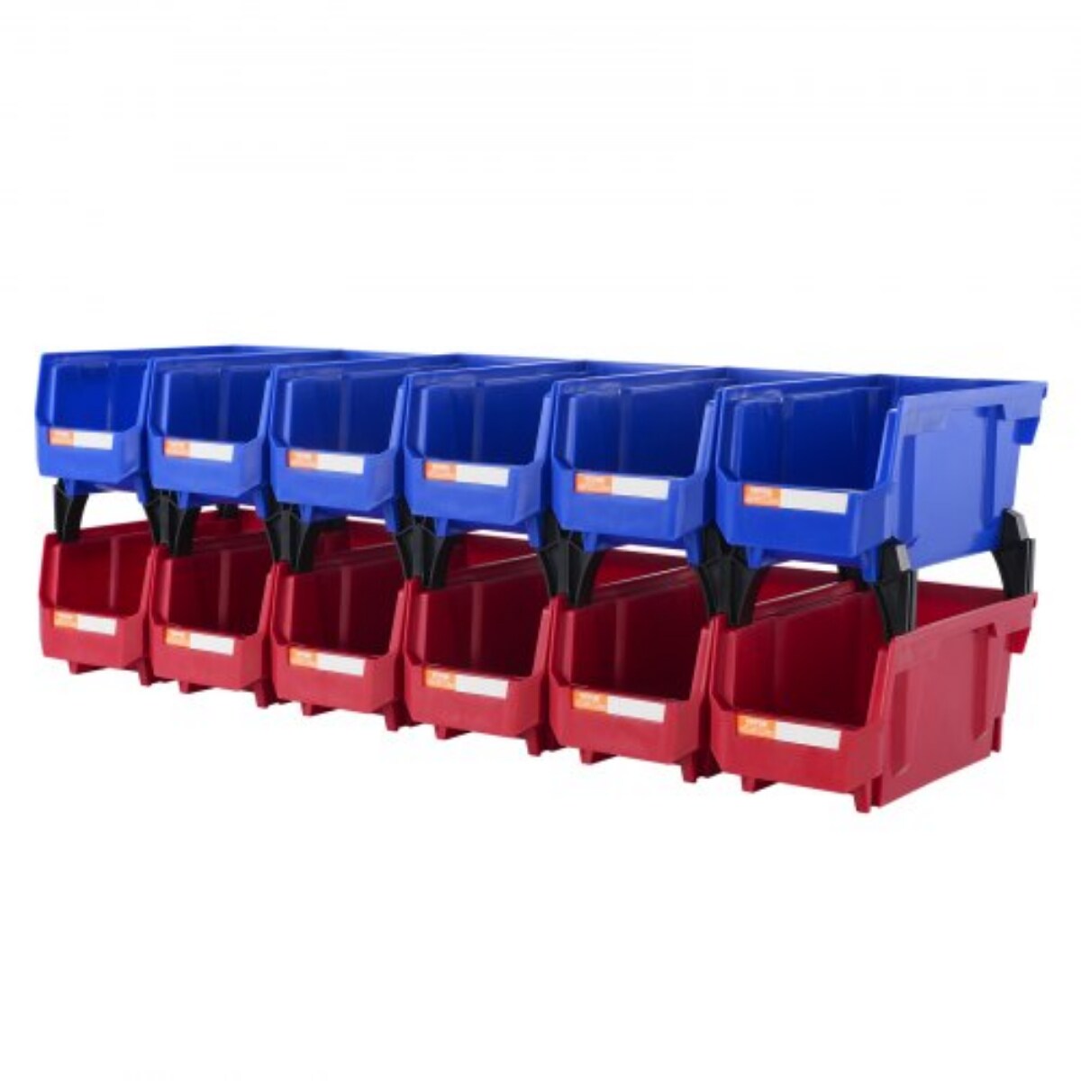 Stackable Plastic Storage Bin Hanging Organizer Blue Red Heavy Duty for Home and Office