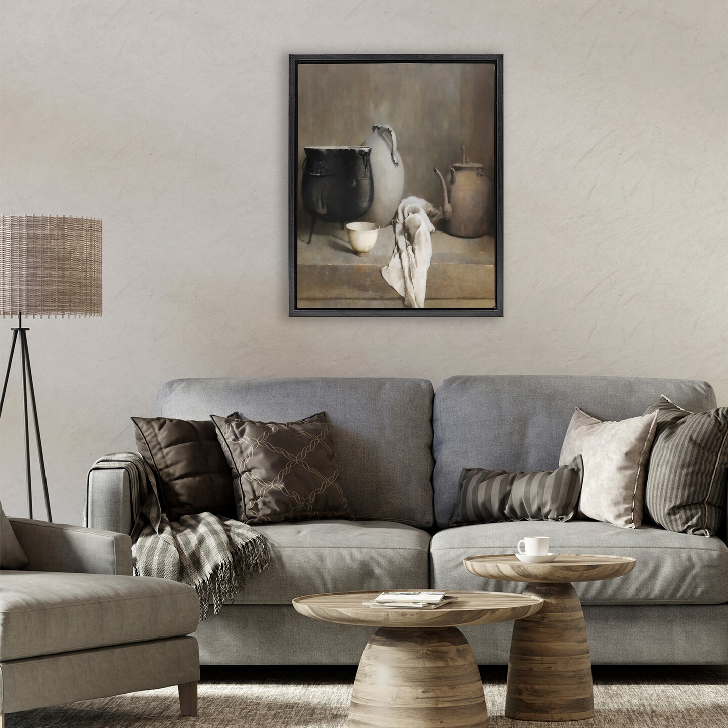 Stupell Industries Vintage Farmhouse Vase Still Life Floating Frame, design by Riley B