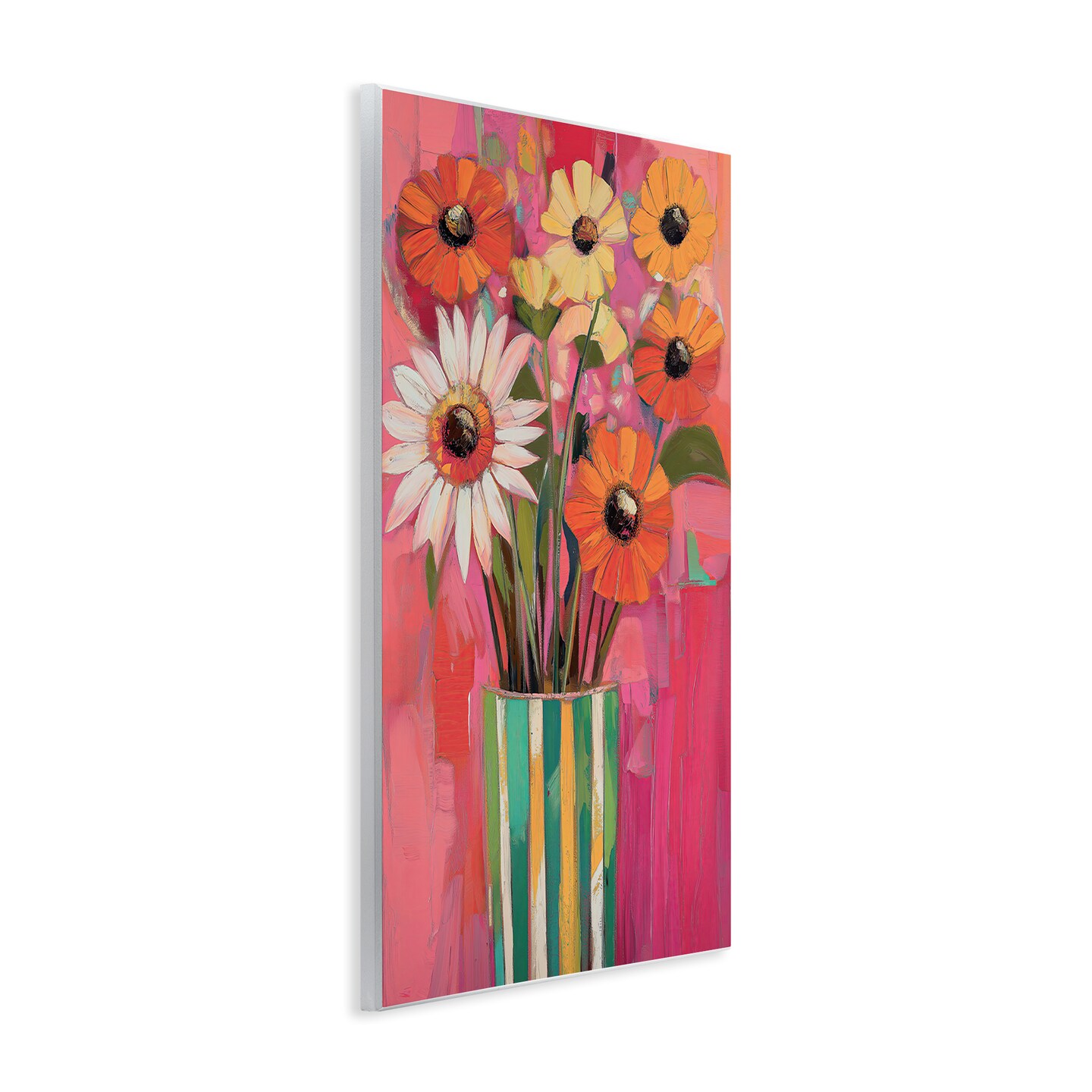 Stupell Industries Mixed Flowers Green Striped Vase Wall Plaque, design by Gina Kelly