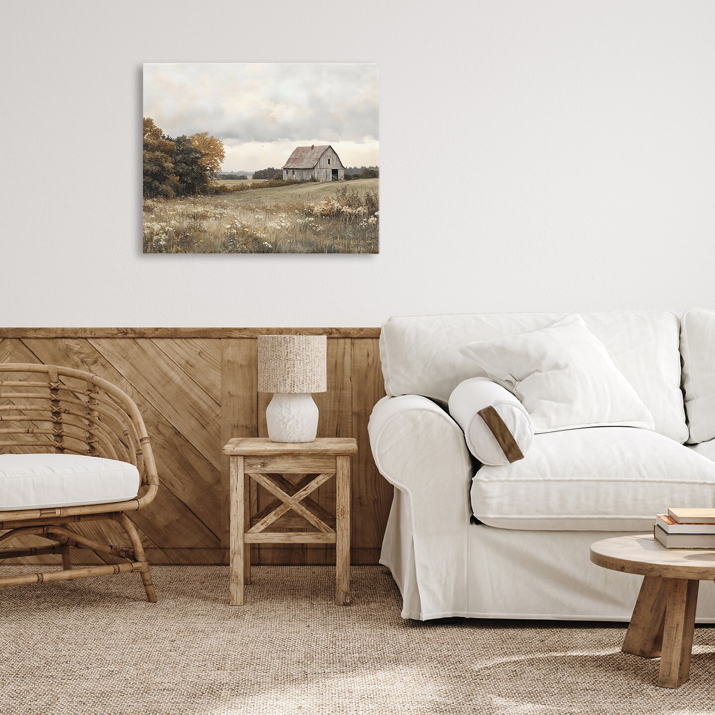 Stupell Industries Muted Autumn Barn Meadow Canvas, design by LSR Design Studio