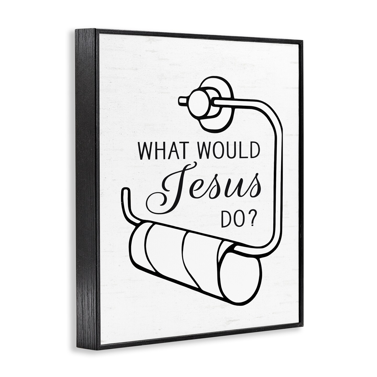 Stupell Industries What Would Jesus Do Toilet Paper Framed Giclee, design by Lettered and Lined