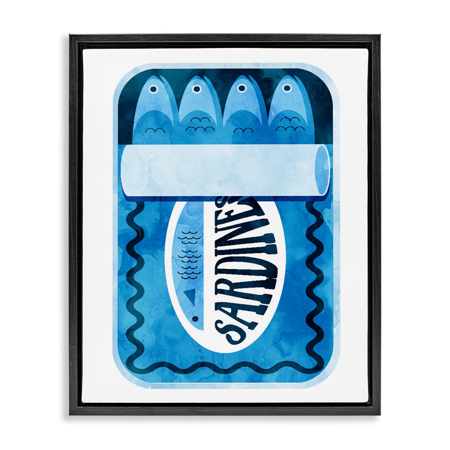 Stupell Industries Retro Blue Sardine Tin Floating Frame, design by Daphne Polselli