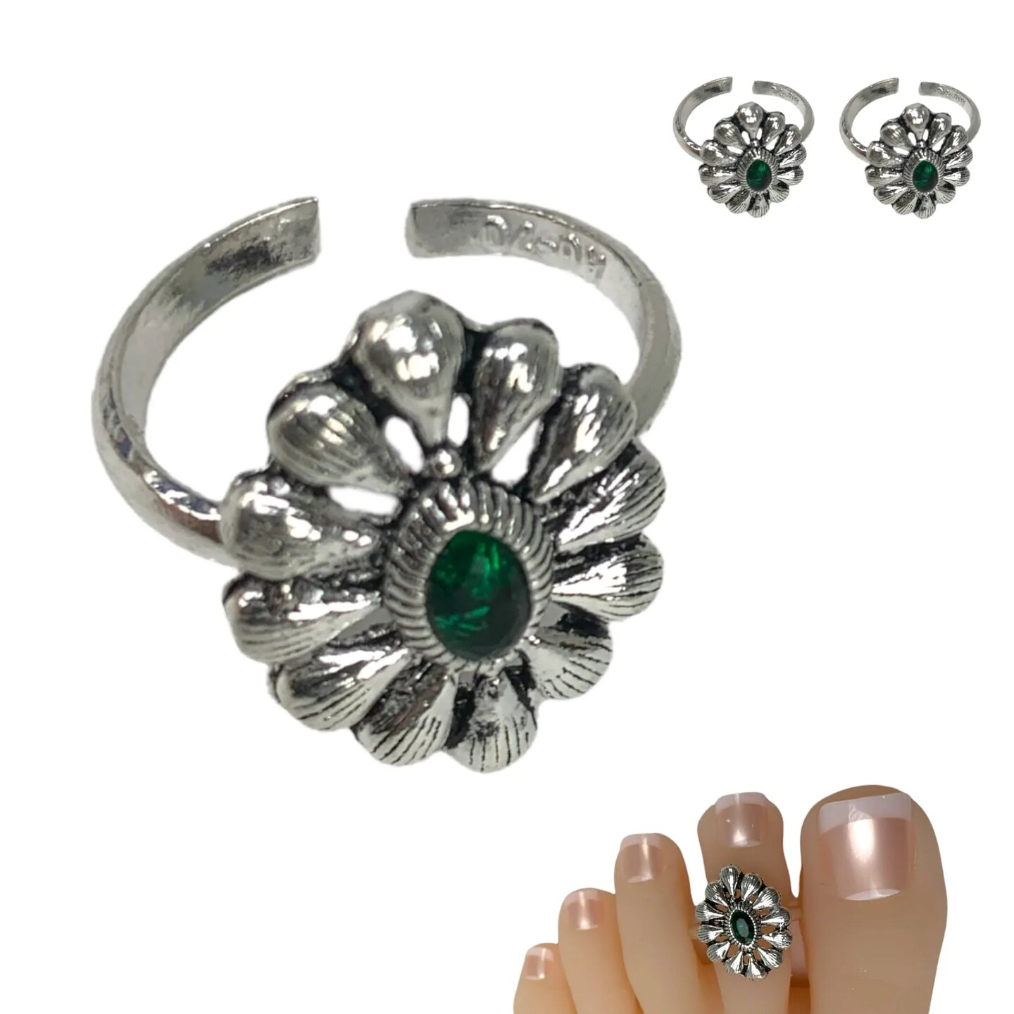 Real Silver Adjustable Silver Toe Rings Pair Indian Bichiya Feet Accessories Tribal Toe Rings Summer Beach Jewelry Comfort Fit Toe Rings for Women