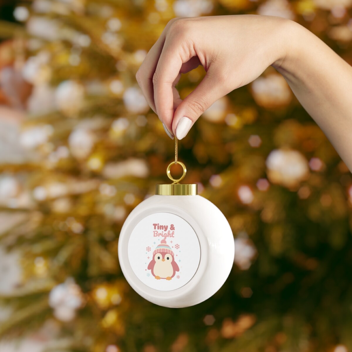 Ceramic Christmas Ornament – Tiny & Bright - Bells / Round / 2.5" × 3"