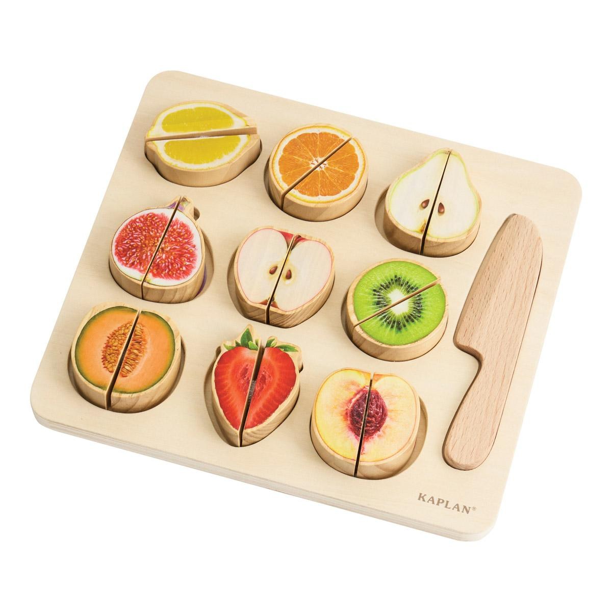 Kaplan Early Learning Company Wooden Slice & Match Fruit Puzzle